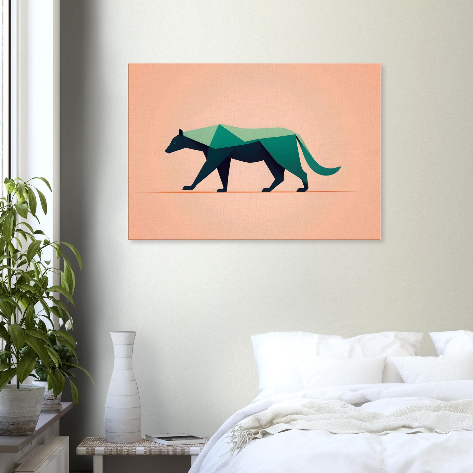 Bear Silhouette - Minimalist Abstract Canvas Art for Home