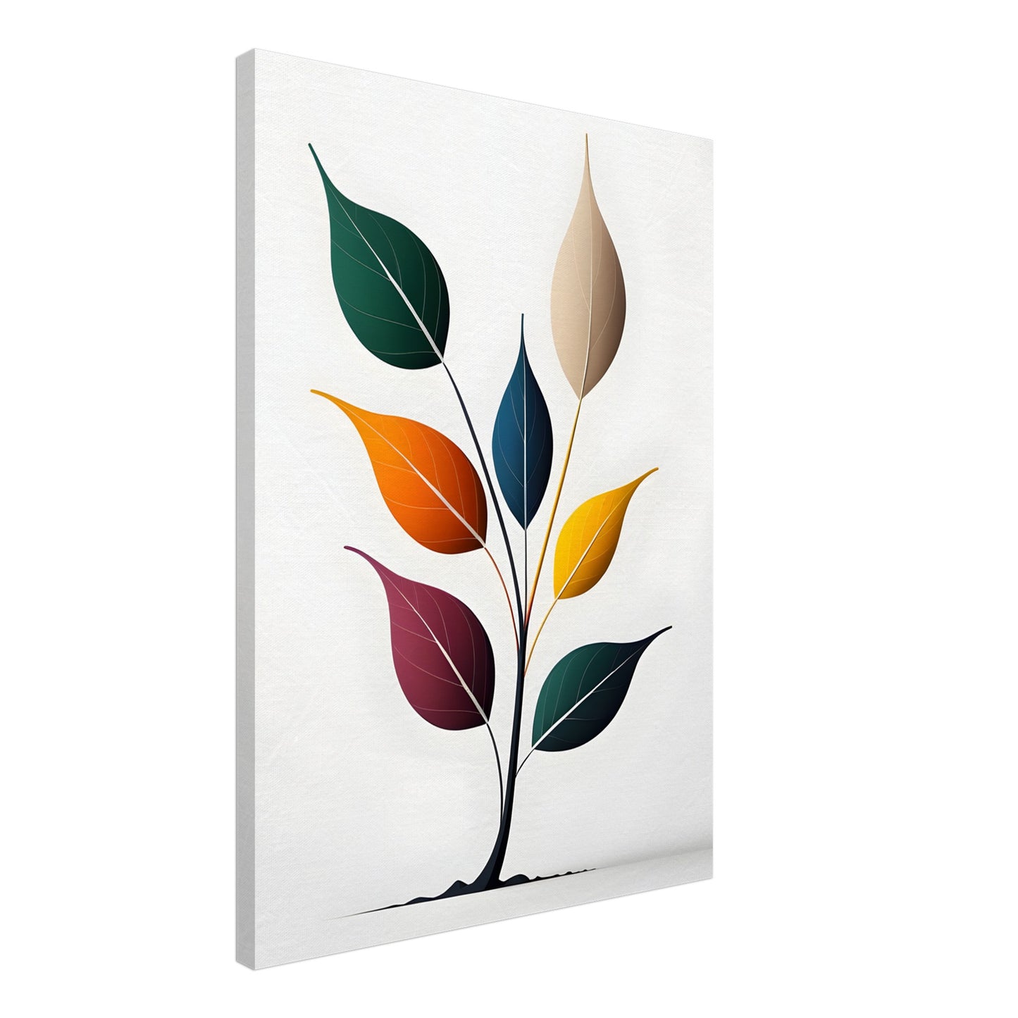 Minimalist Abstract Leaf Art Canvas Print for Modern Spaces