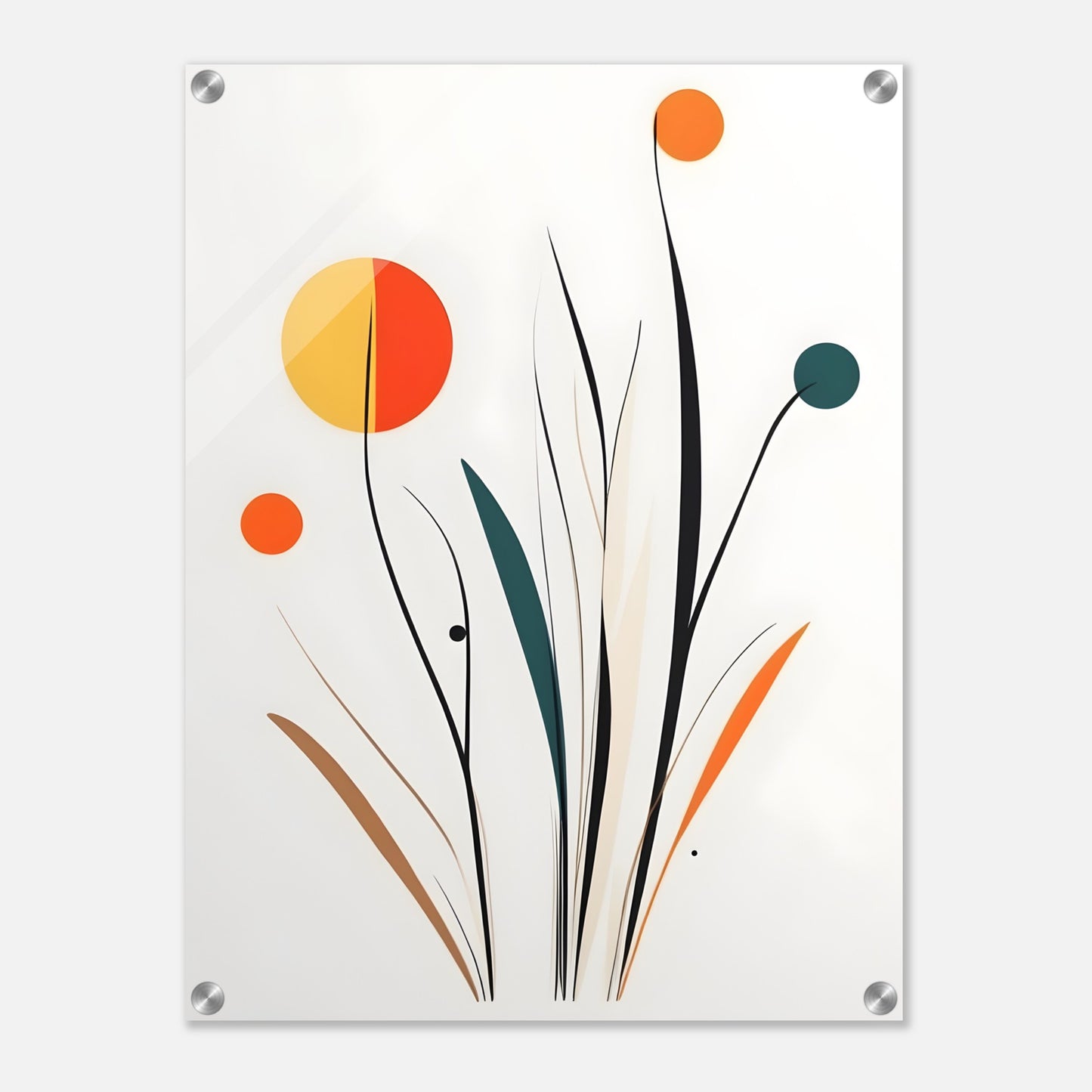 Acrylic glass wall art, Nature’s Pulse: Organic Shapes in Abstract Art Form