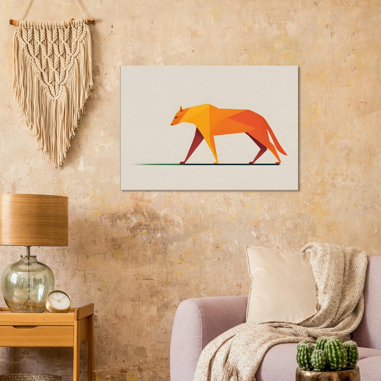 Prismatic Fox - Minimalist Abstract Wall Art