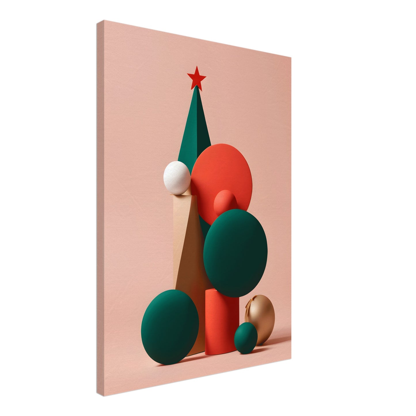 Whimsical Layers - Minimalist Abstract Christmas Art