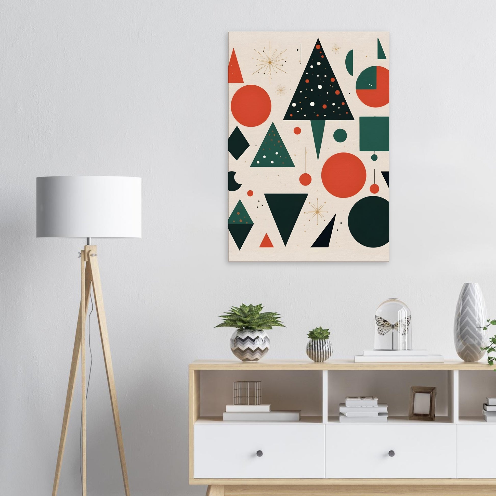 Festive Shapes - Modern Minimalist Christmas Wall Art