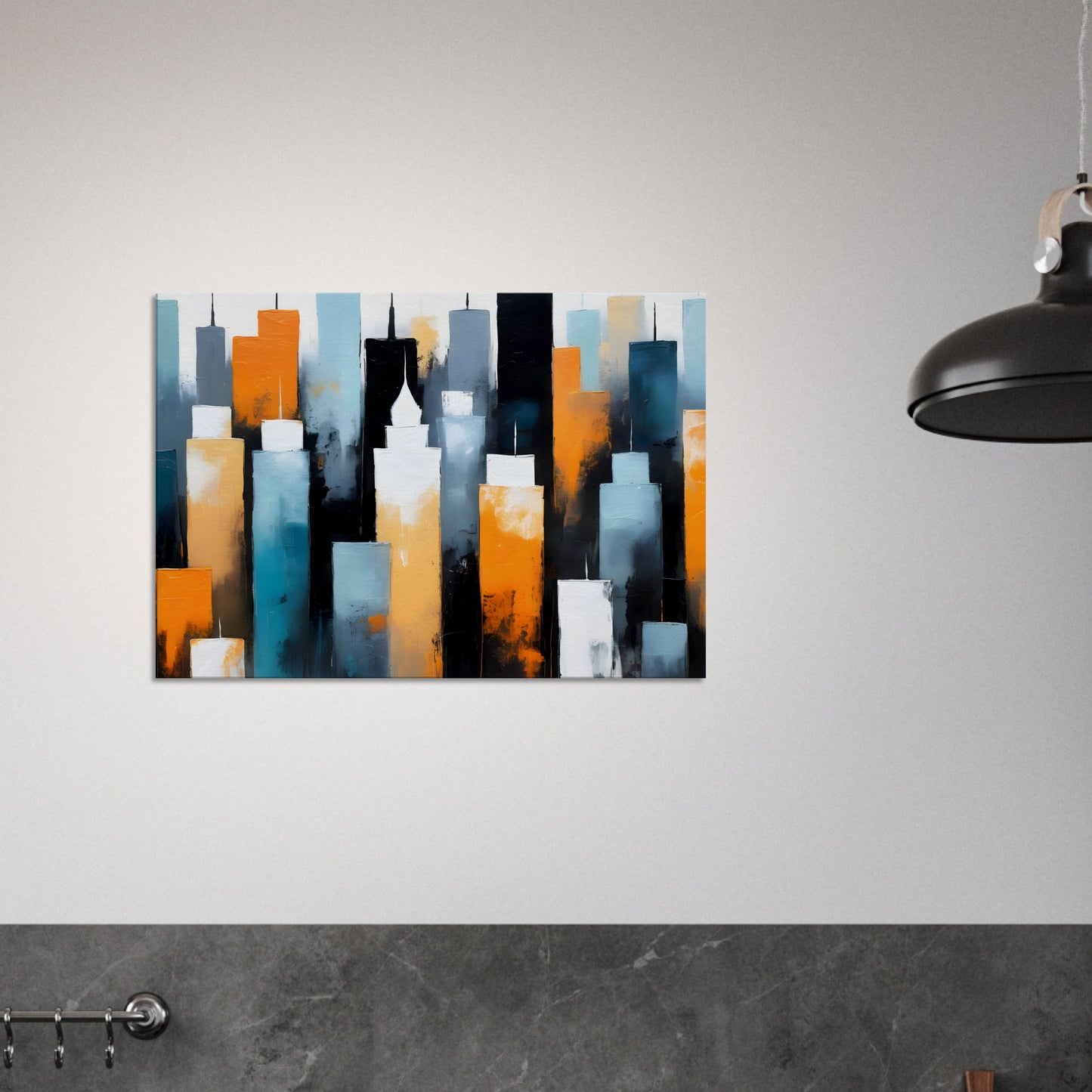 Majestic Cityscape: Abstract Skyline Canvas Art