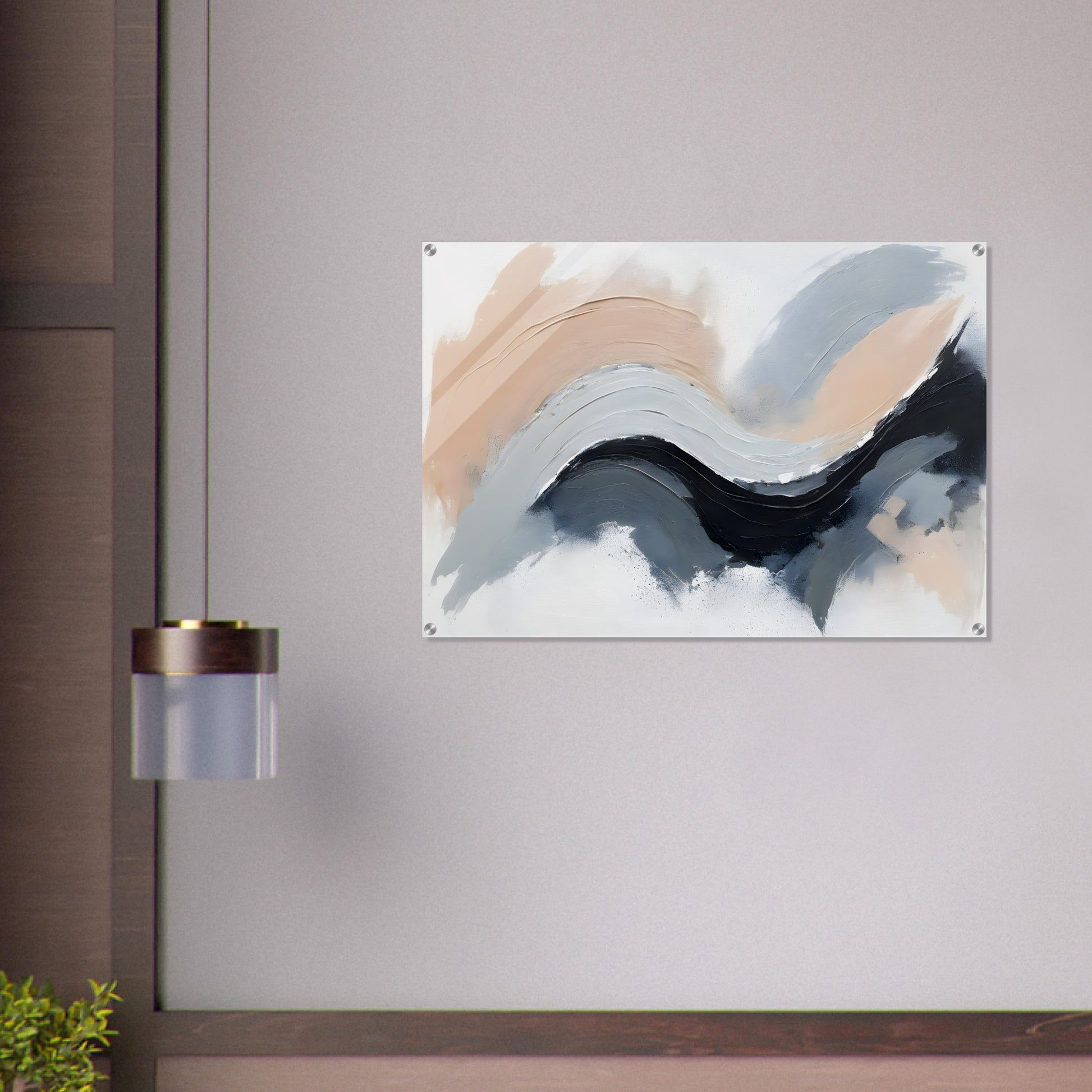 Elegant Wavescape: Abstract Acrylic Wall Art