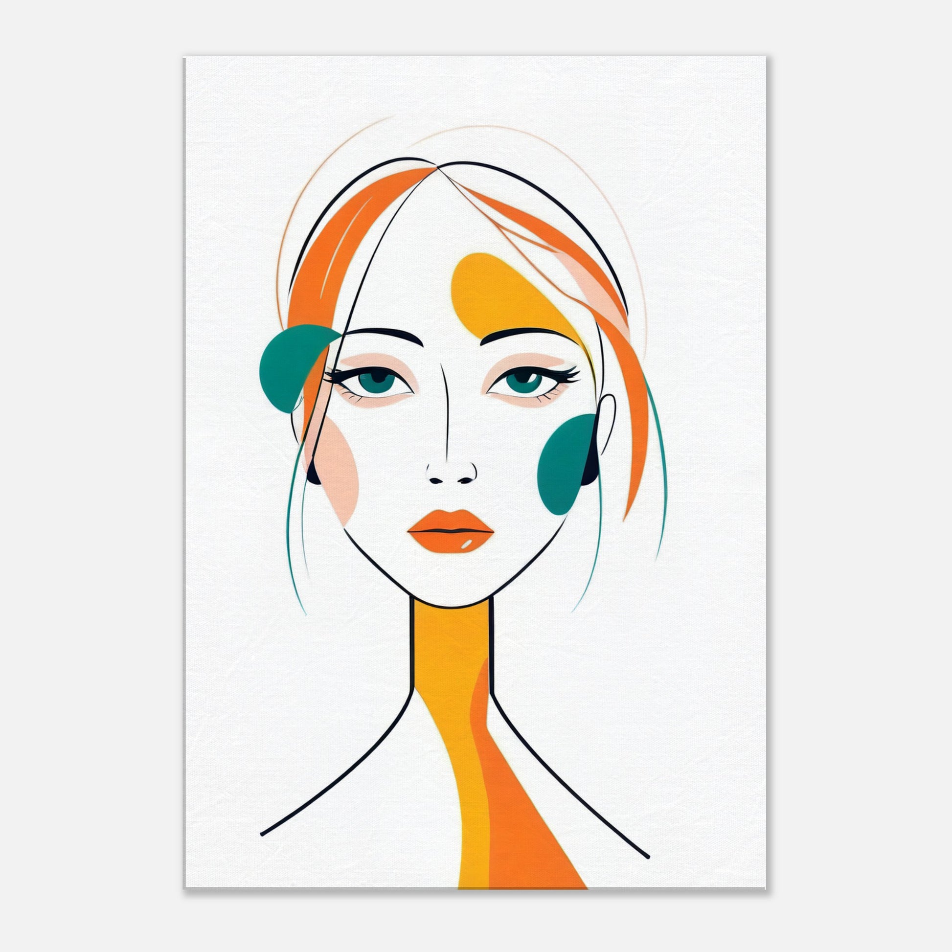 Elegance - Minimalist Abstract Female Portrait Canvas Art