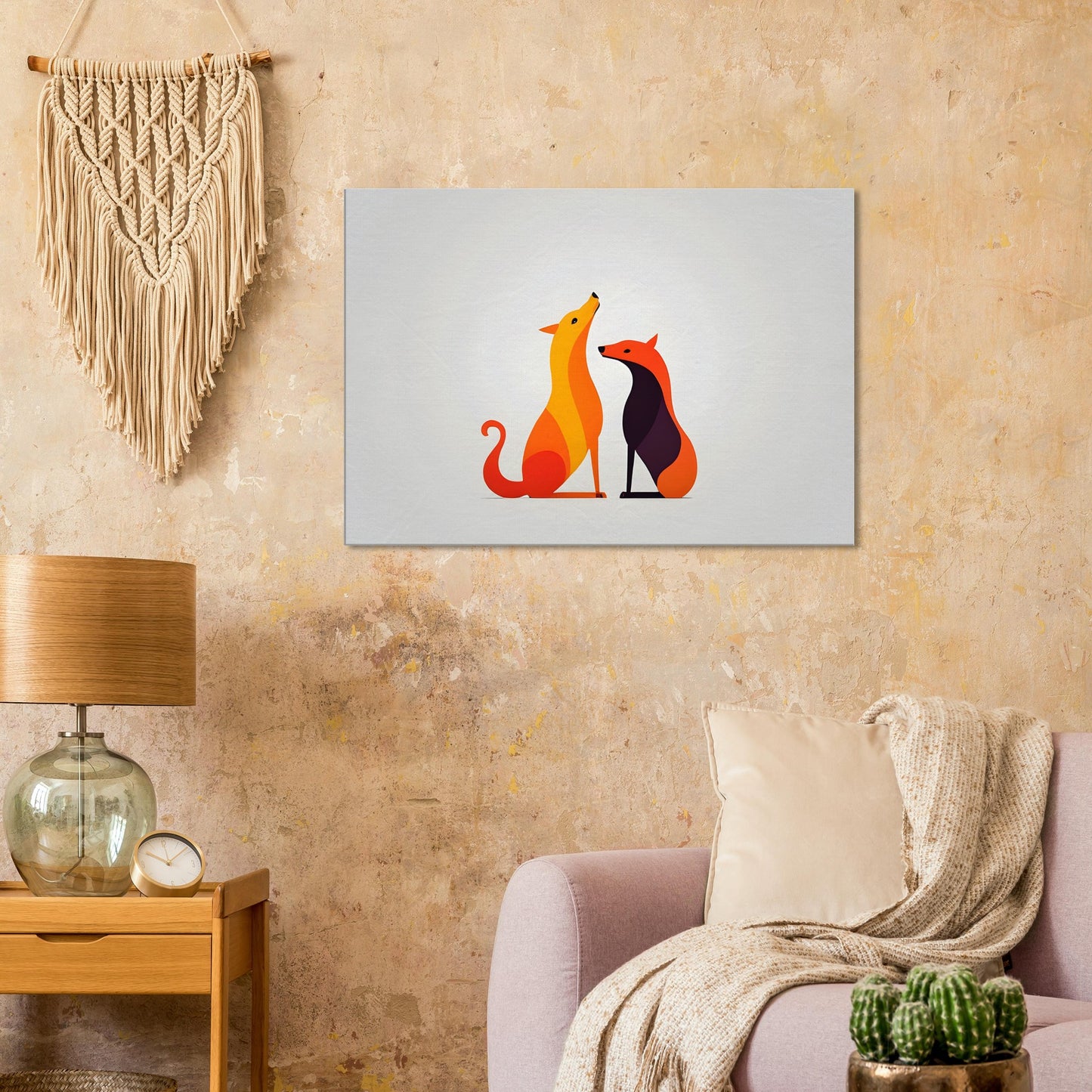 Harmony - Minimalist Abstract Canine Canvas Art