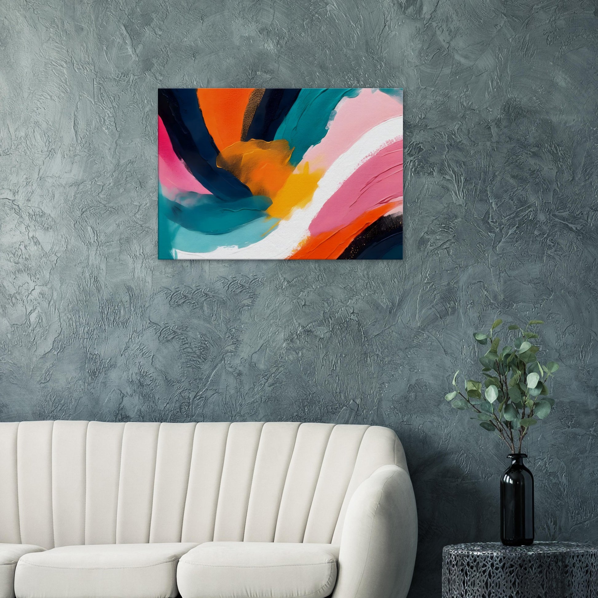 Vibrant Blissflow: Abstract Colorful Canvas Art