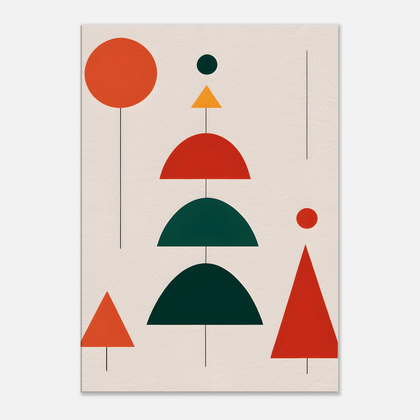 Geometric Christmas Melody - Minimalist Canvas Print