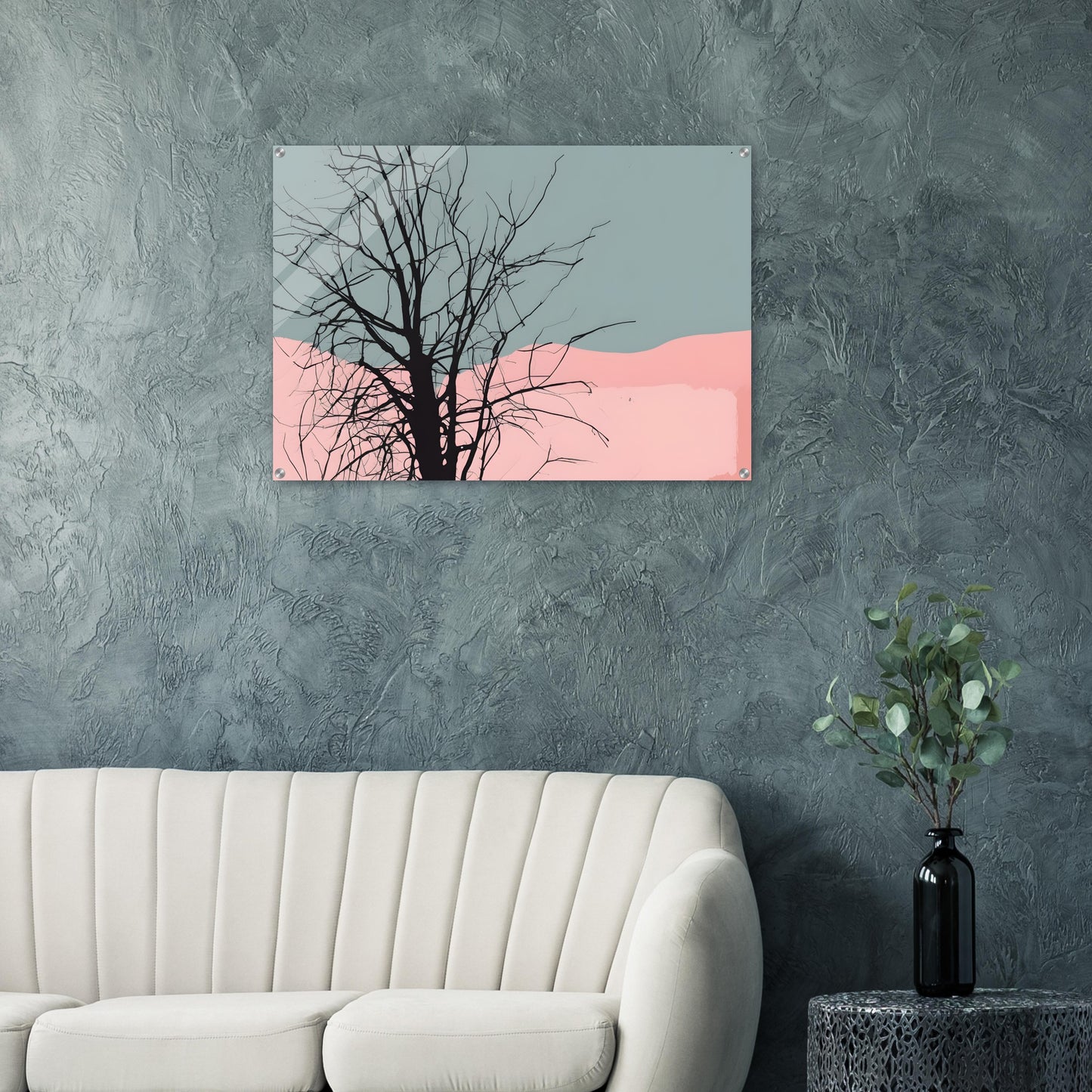 Whispering Branches - Minimalist Black Tree Acrylic Art Print