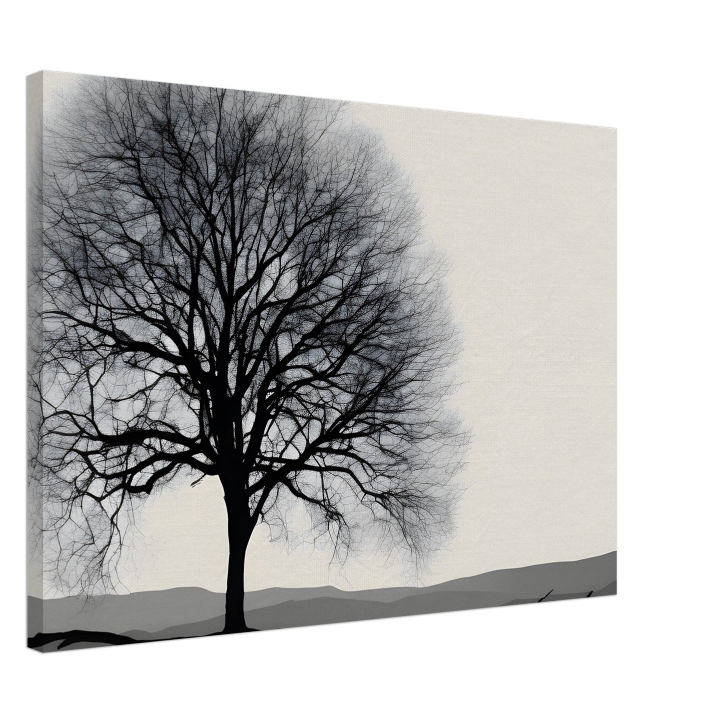 Silhouette Serenade - Minimalist Tree Canvas Print Wall Art