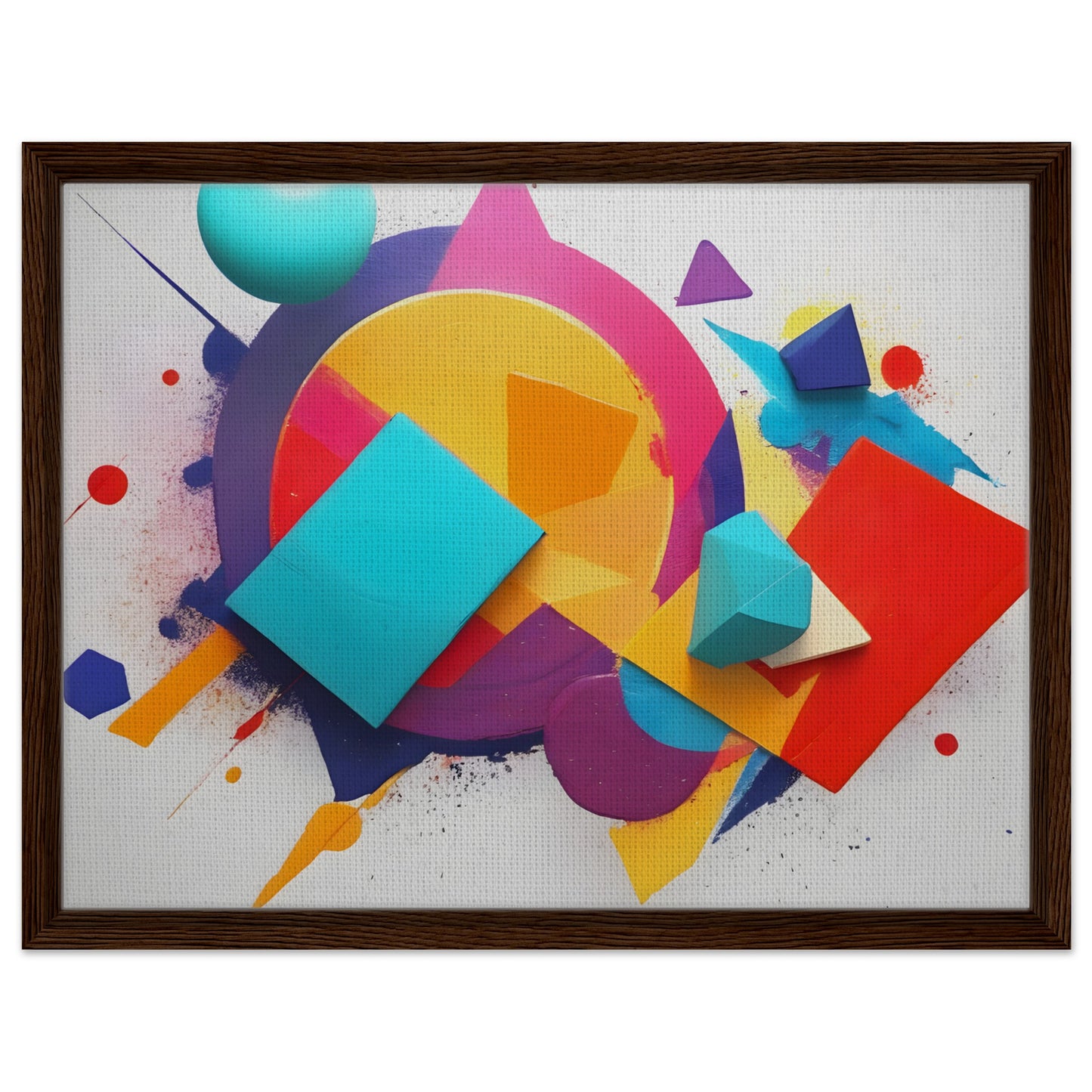 Vibrant Geometric Harmony - Abstract Minimalist Canvas Art