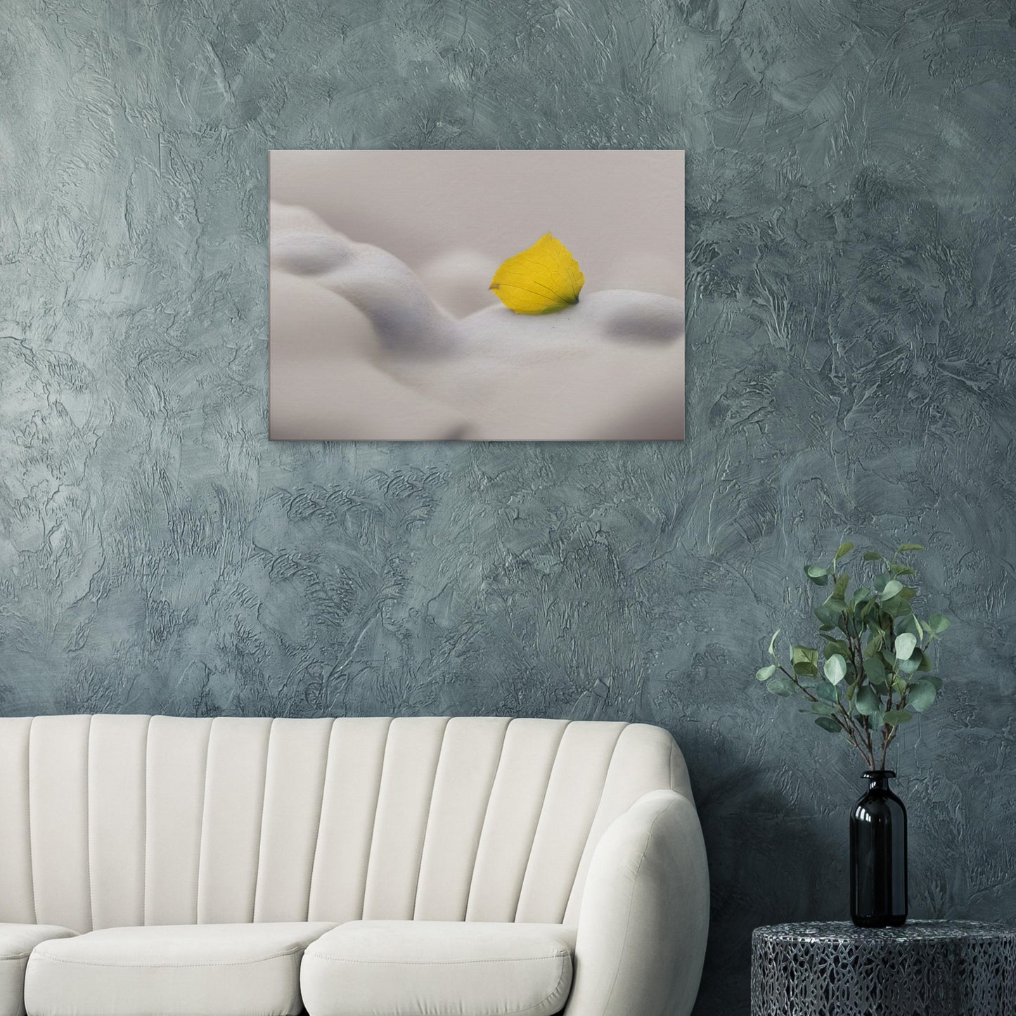 Minimalist Abstract Wall Art with Yellow Petal and Soft Textures