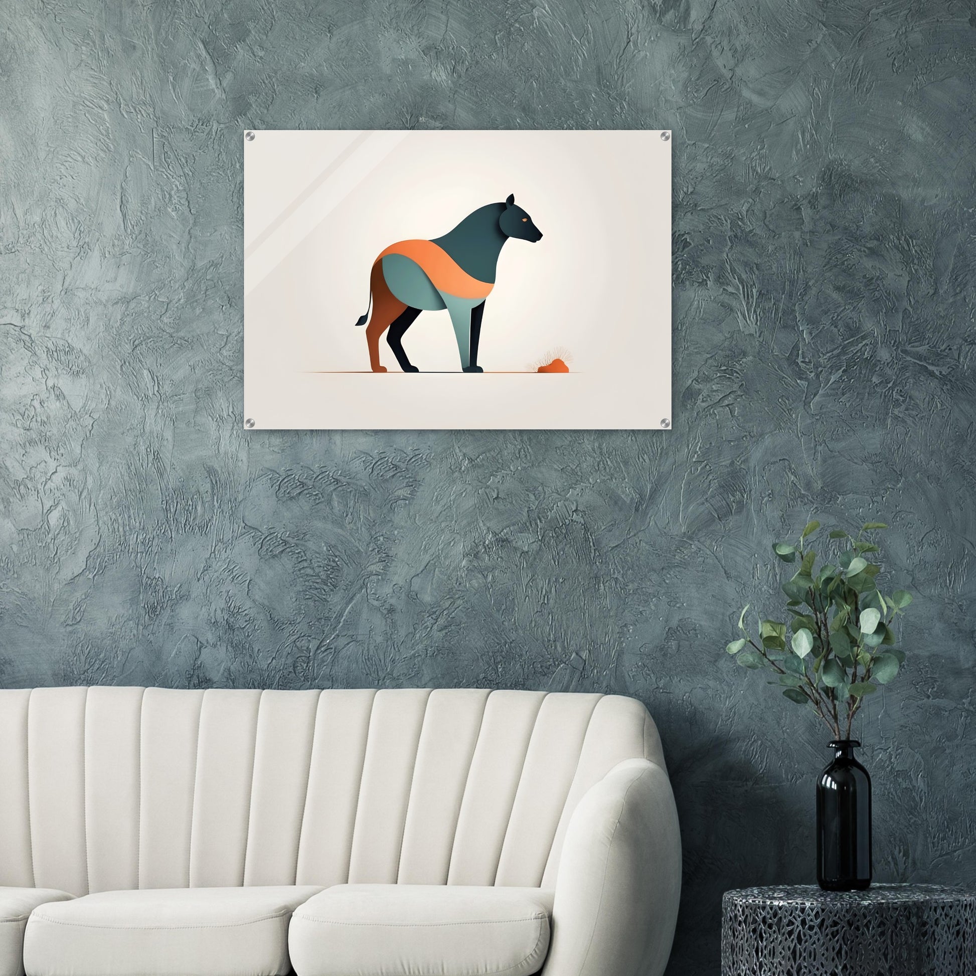 Stunning Abstract Bear - Minimalist Acrylic Art Print