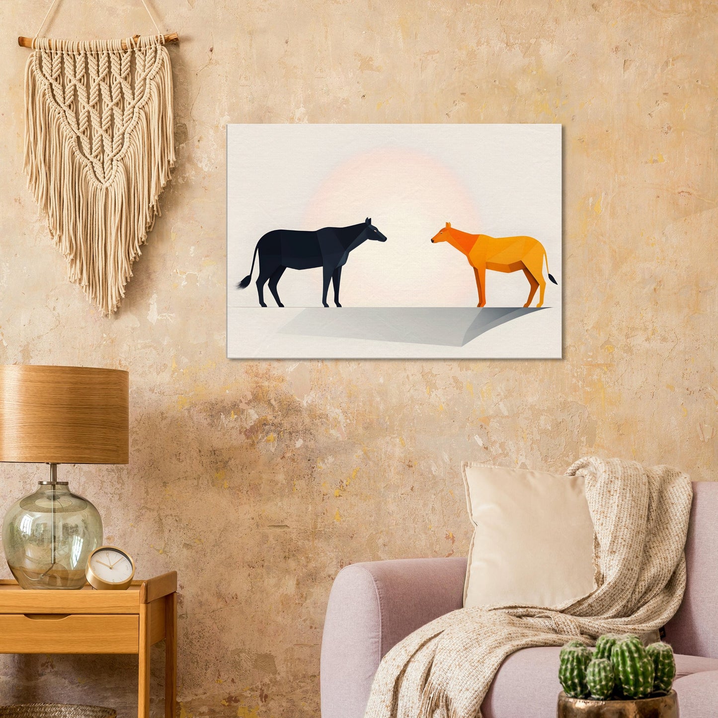 Contrast - Minimalist Canvas Print of Animals