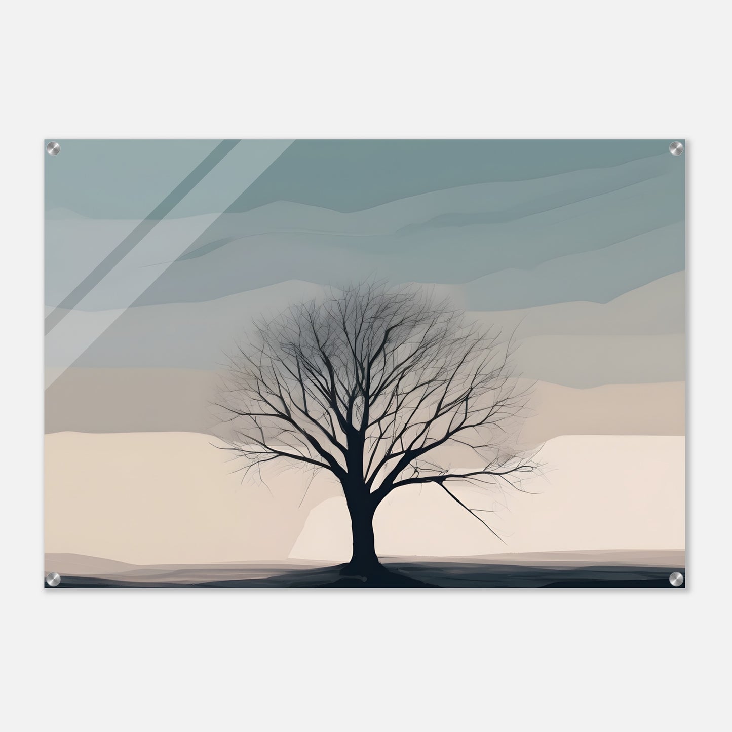 Silhouetted Serenity - Minimalist Abstract Wall Art for Tranquil Spaces