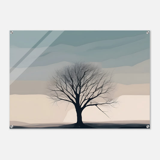 Silhouetted Serenity - Minimalist Abstract Wall Art for Tranquil Spaces