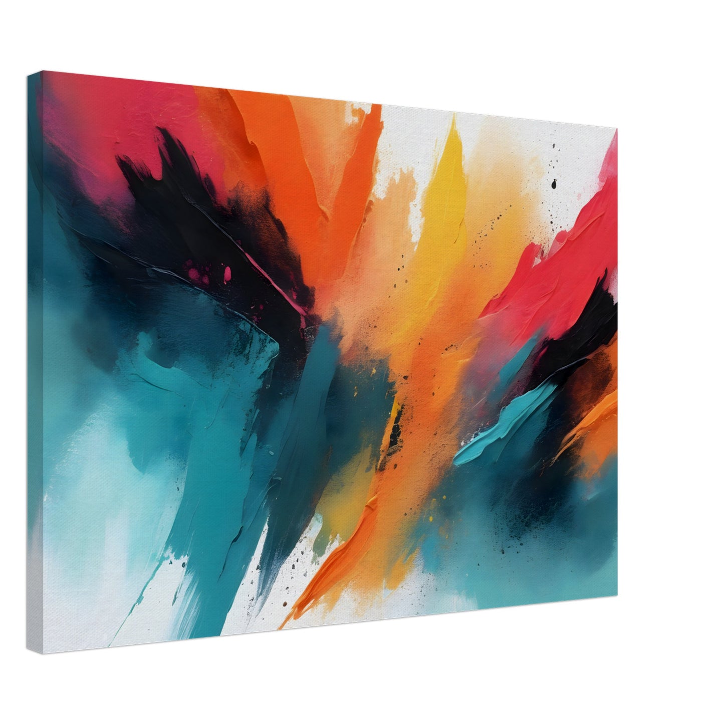 Chromatic Whisper: Abstract Color Splash Canvas Art