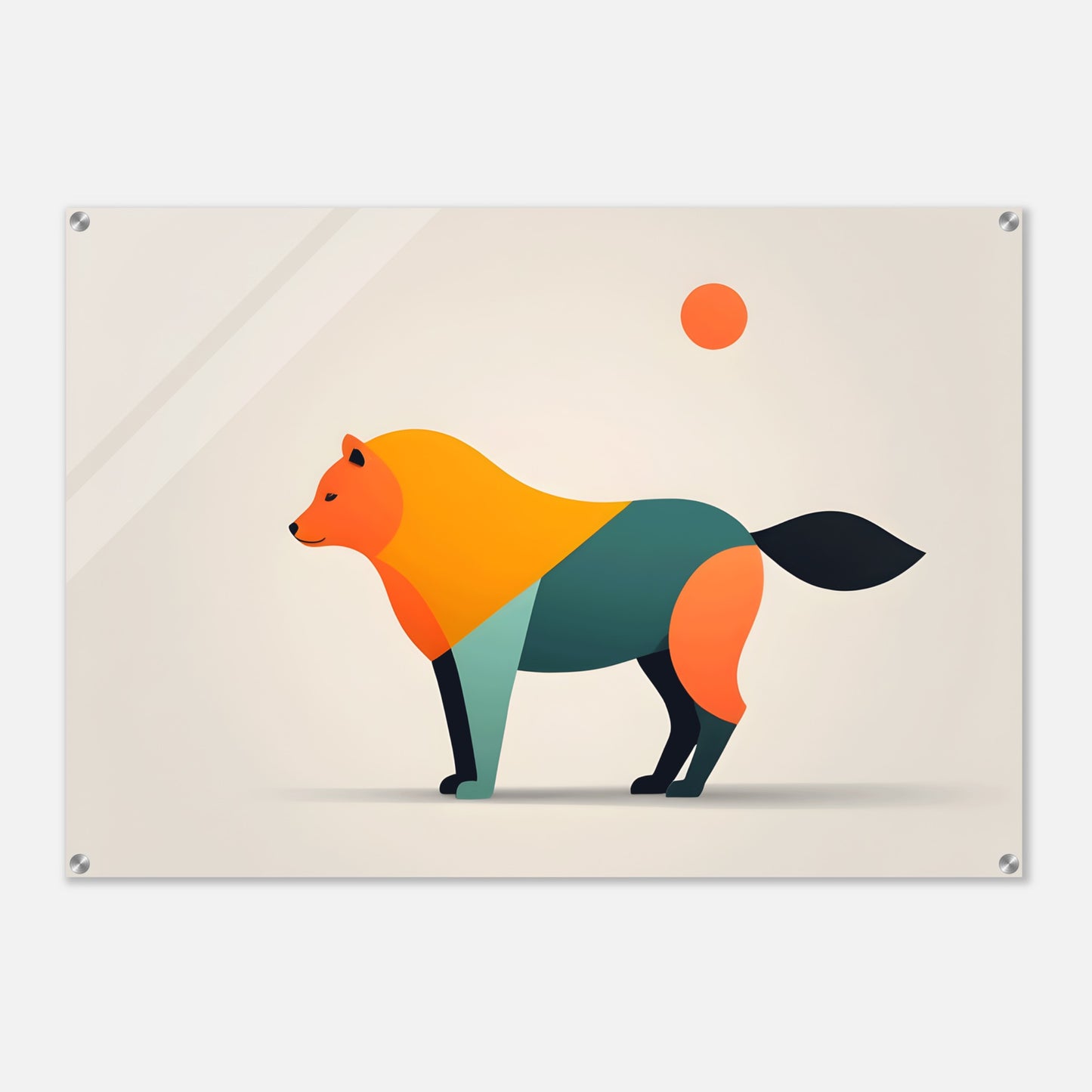 Vibrant Abstract Animal - Minimalist Acrylic Wall Art for Home