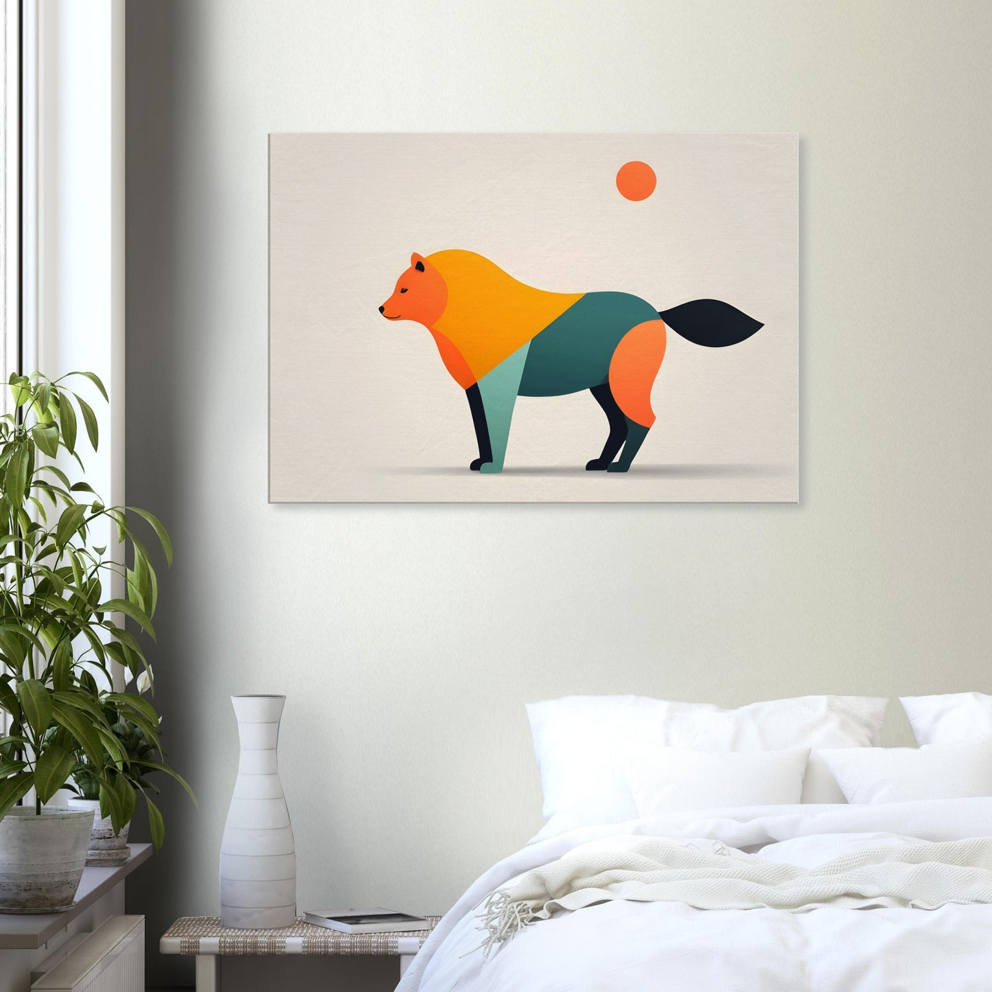 Whimsical Fox - Vibrant Minimalist Canvas Art