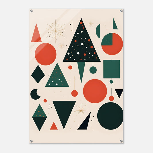 Whimsical Christmas Shapes - Abstract Minimalist Wall Art