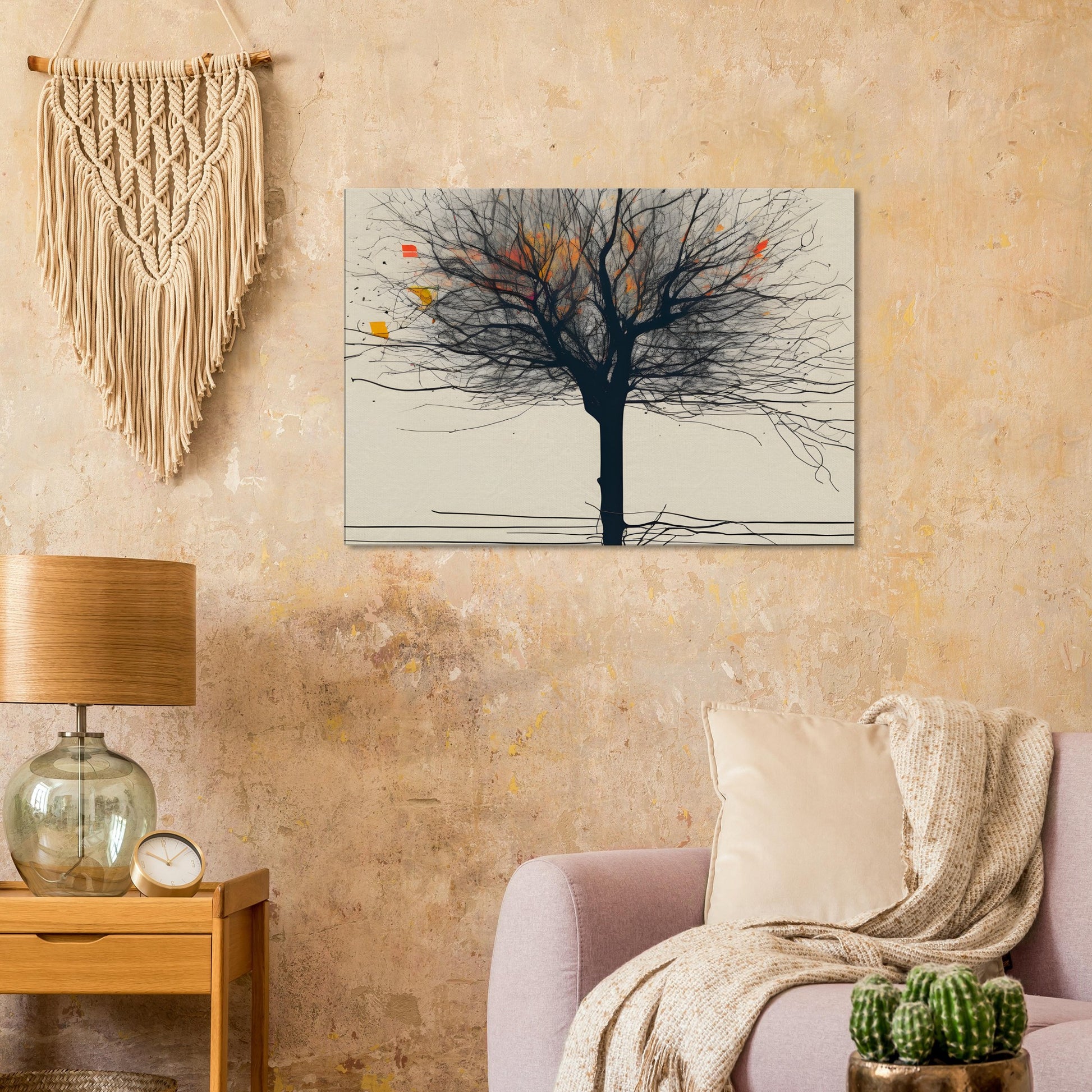 Whimsical Tree Canvas Print - Minimalist Abstract Art