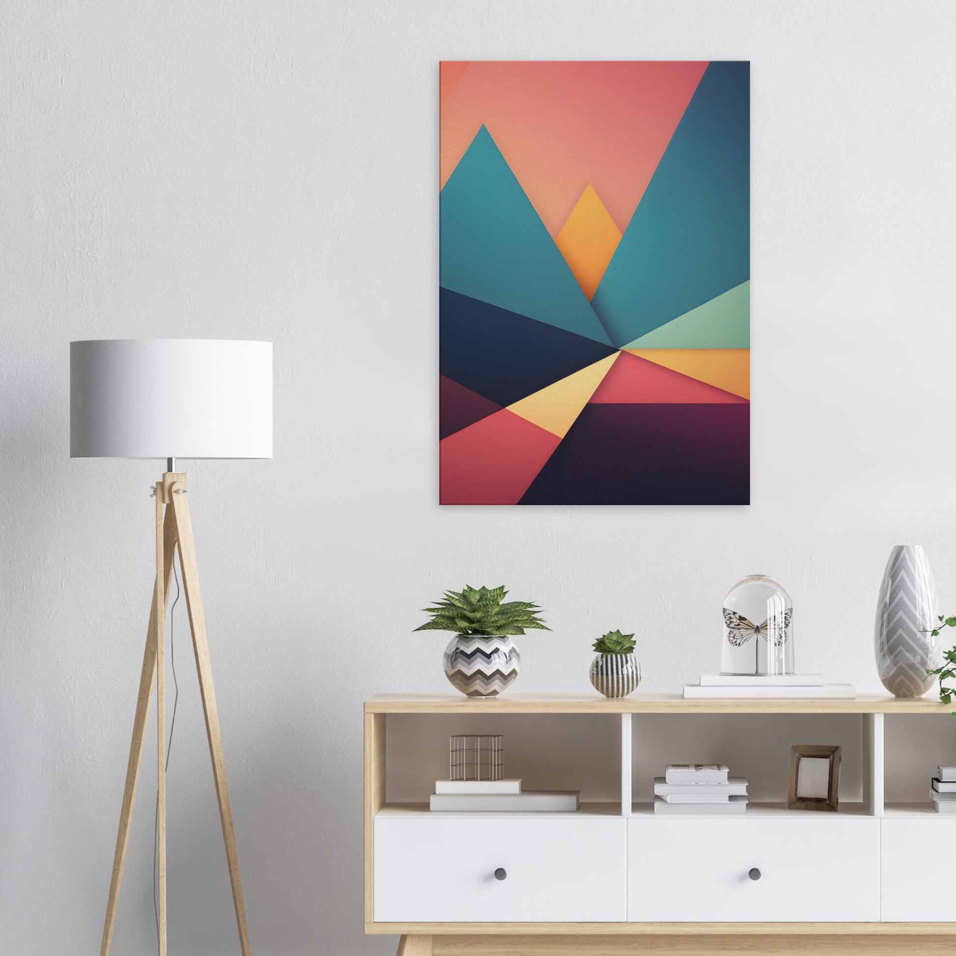 Peaks of Serenity: Beautiful Geometric Canvas Wall Art