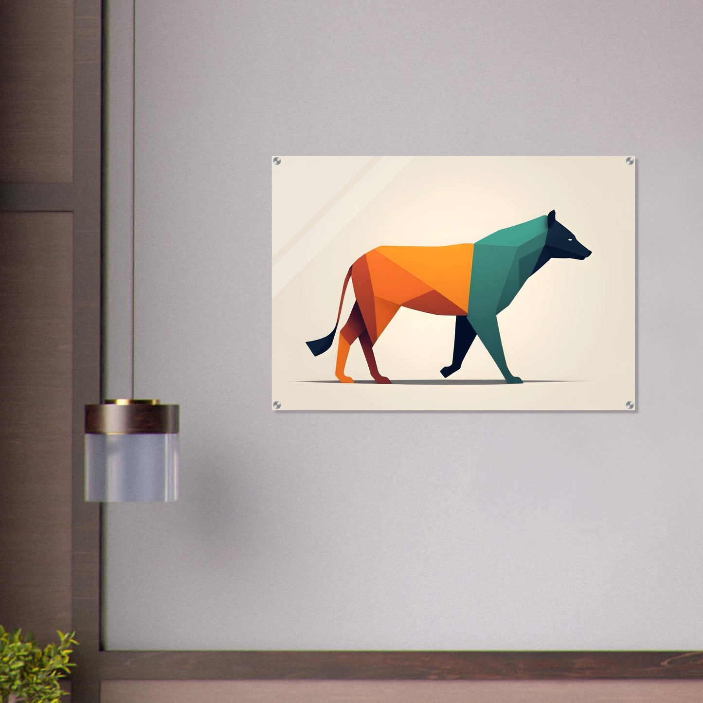 Geometric Walk - Vibrant Abstract Animal Art for Your Space