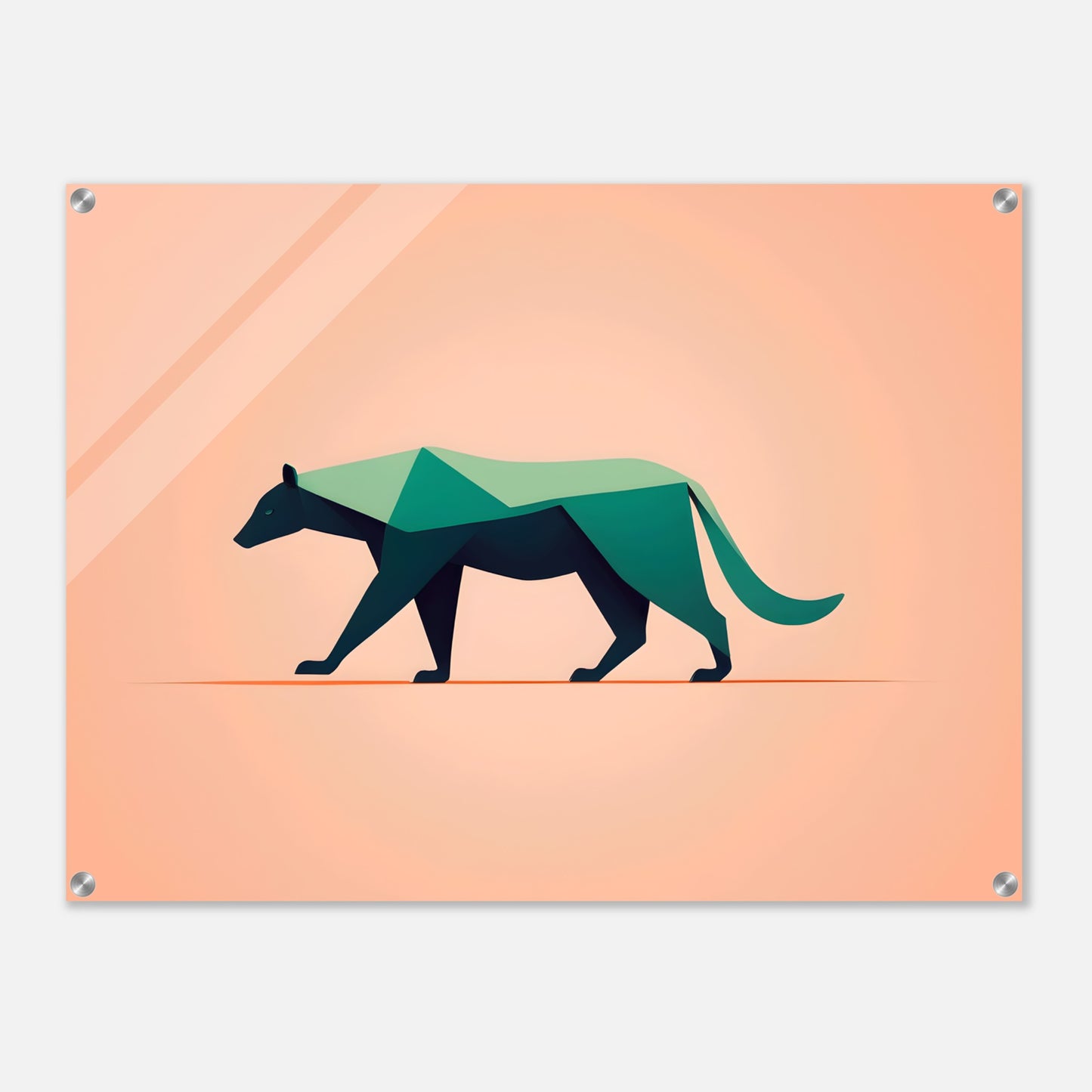 Emerald Bear - Minimalist Abstract Wall Art for Modern Decor