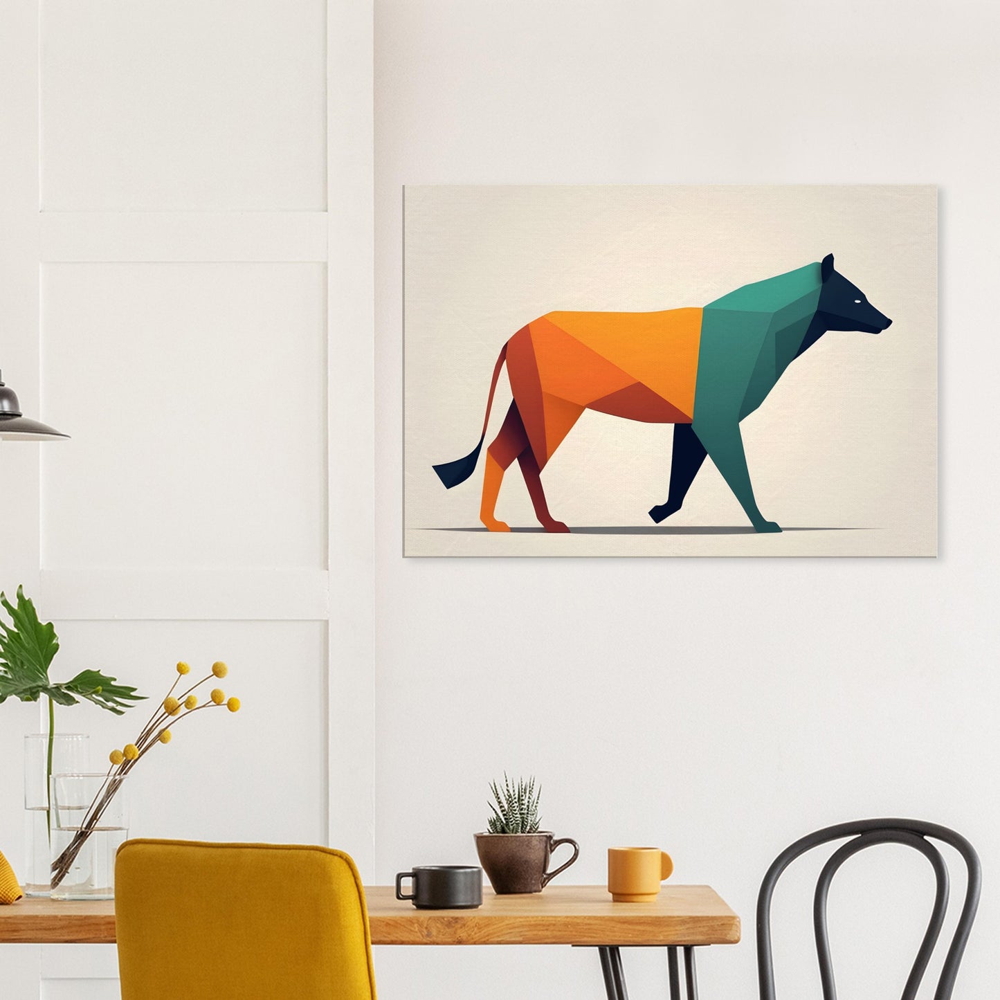 Geometric Canine - Vivid Minimalist Canvas Print Art