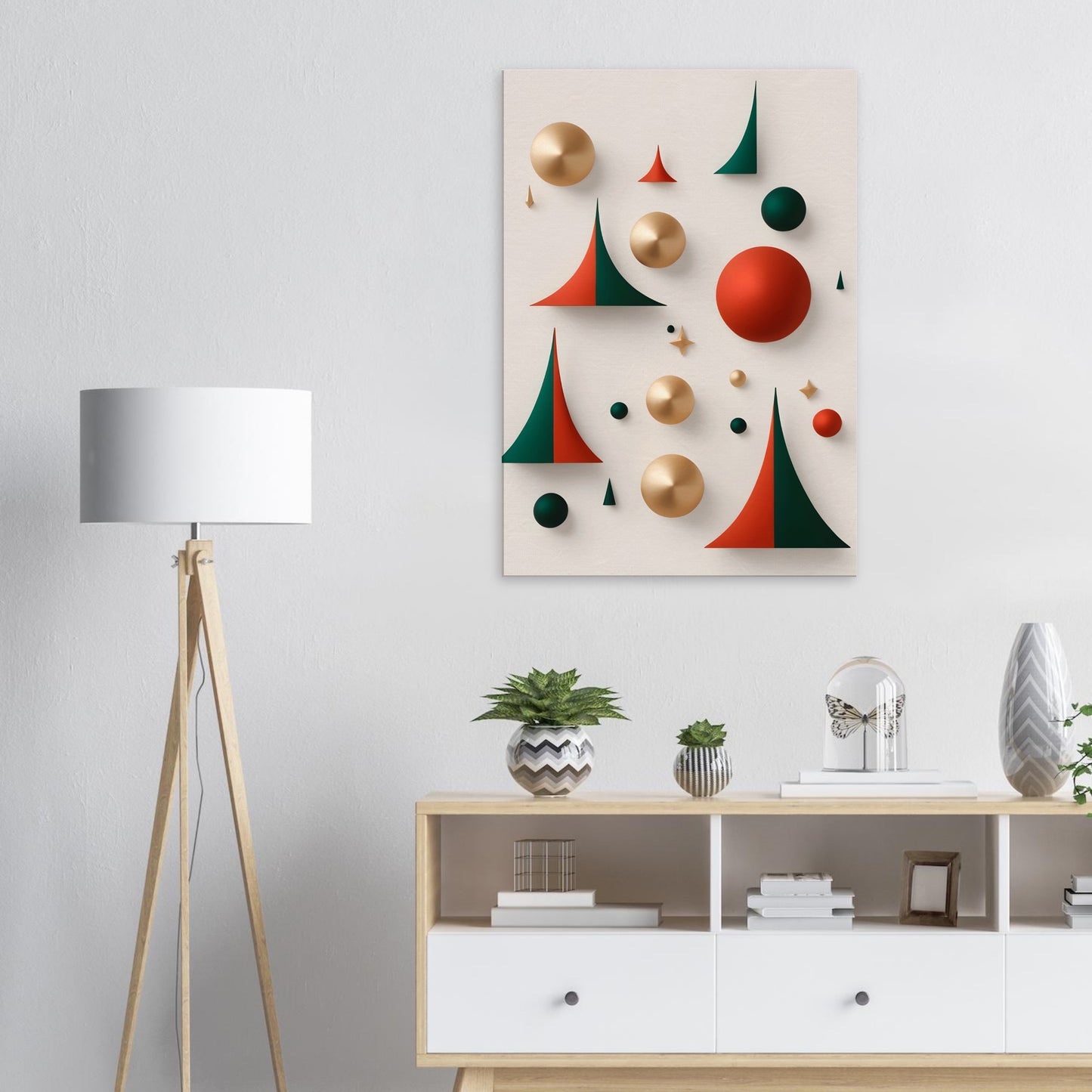 Festive Harmony - Minimalist Christmas Abstract Art for Modern Homes