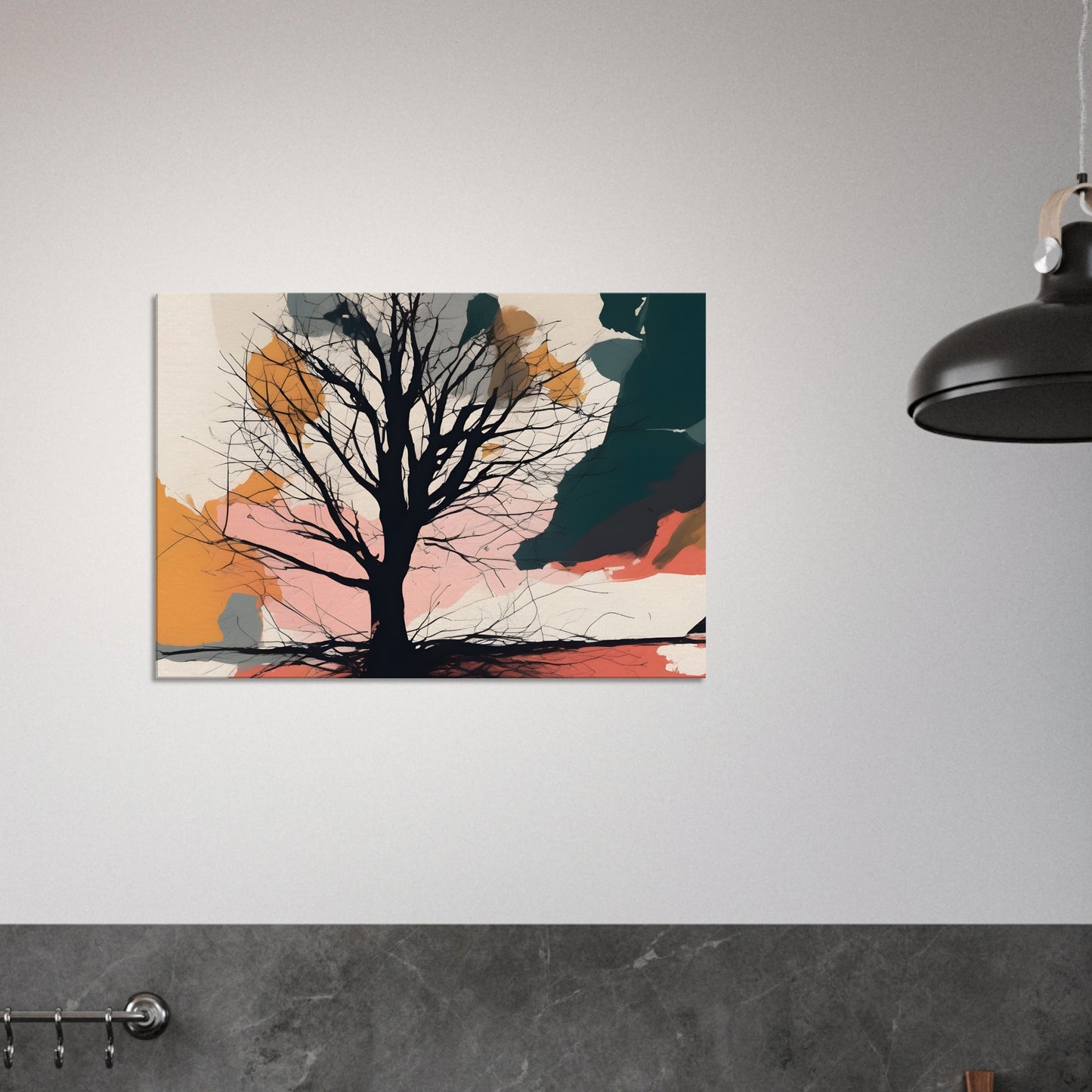 Silhouette Serenity - Captivating Tree Abstract Wall Art