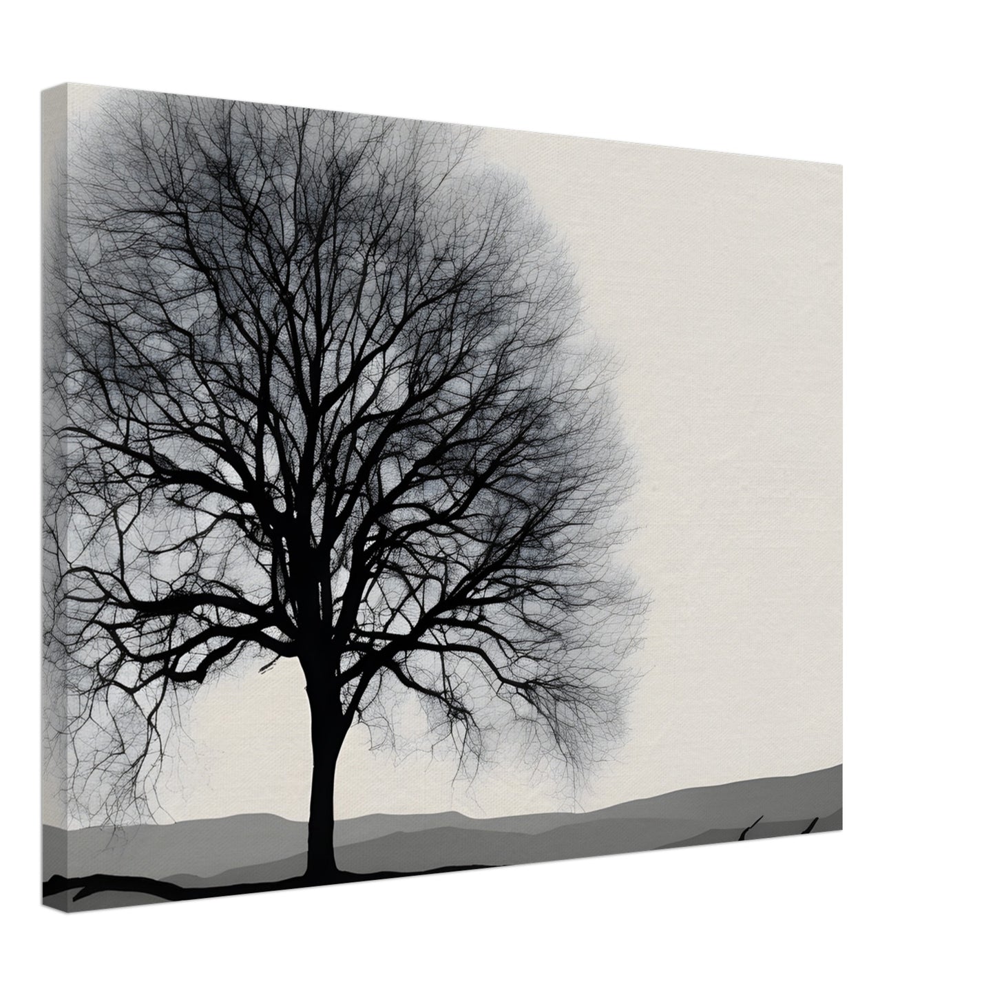 Silhouette Serenade - Minimalist Tree Canvas Print Wall Art