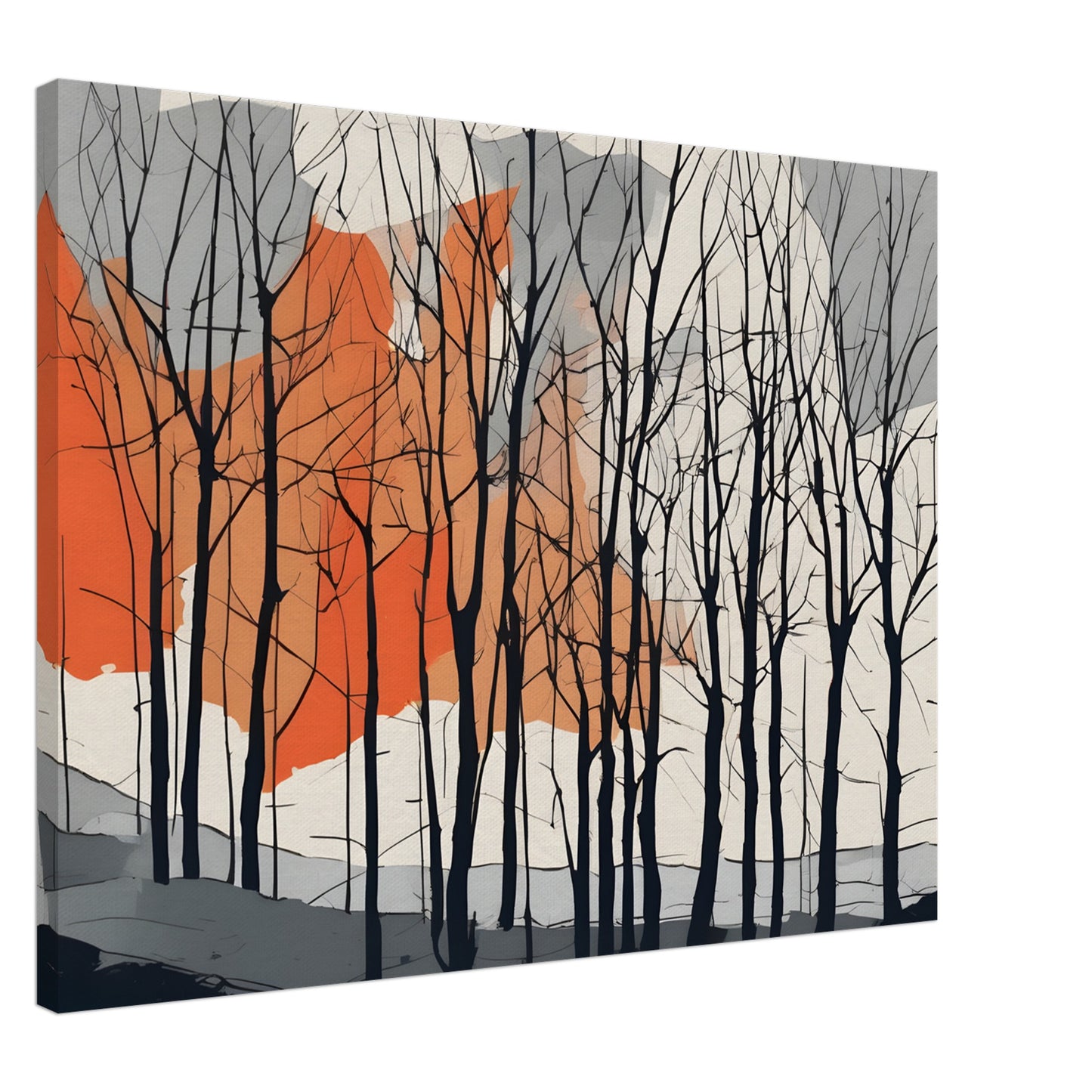 Serene Trees Canvas Print - Minimalist Abstract Wall Art