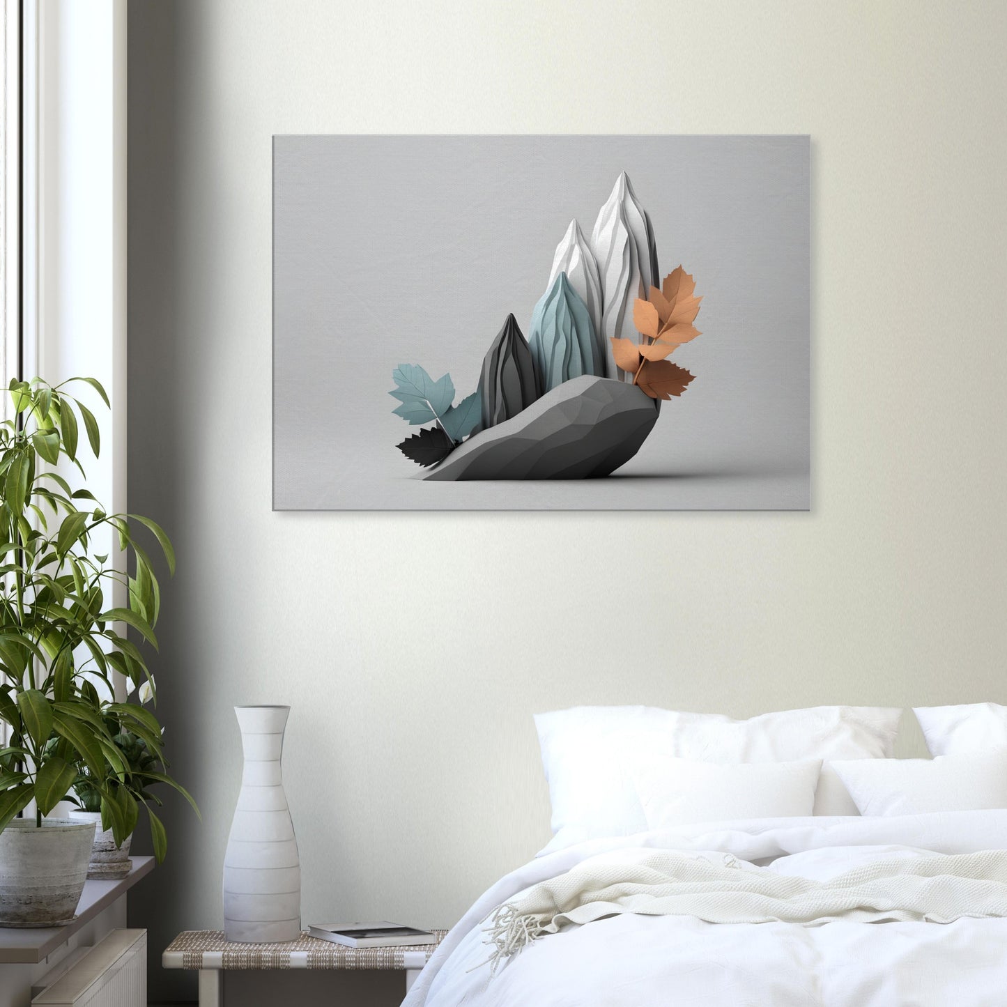 Minimalist Abstract Mountain Landscape Canvas Print Art