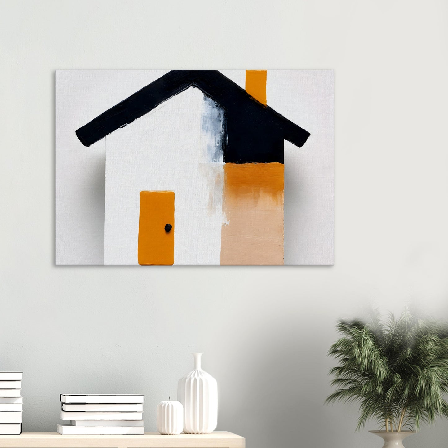 Charming Simplicity: Minimalist House Canvas Art