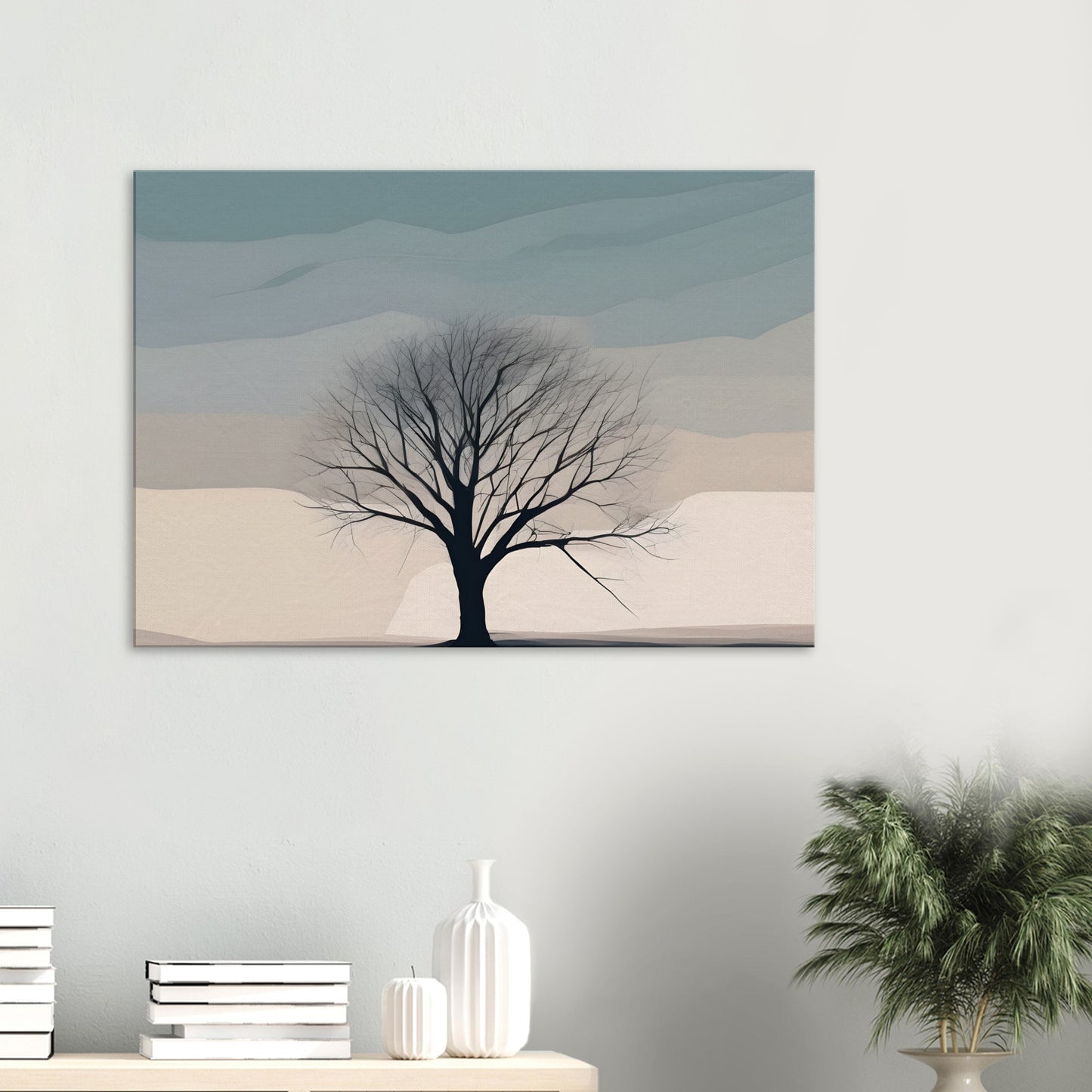 Solitude - Tranquil Tree Abstract Canvas Print