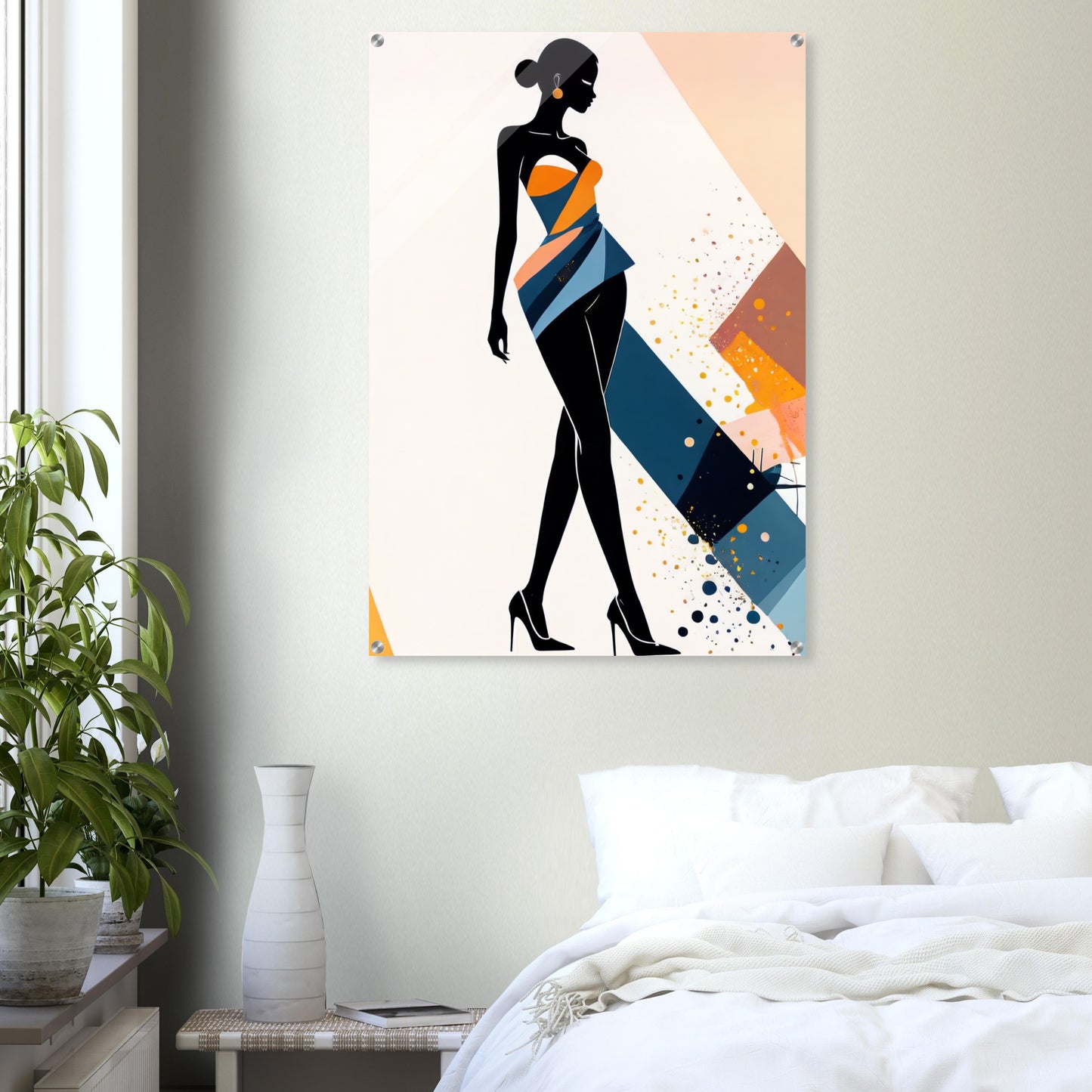 Acrylic print, plexiglass, wall art,Stride of Elegance 1 - Geometric Grace Collection