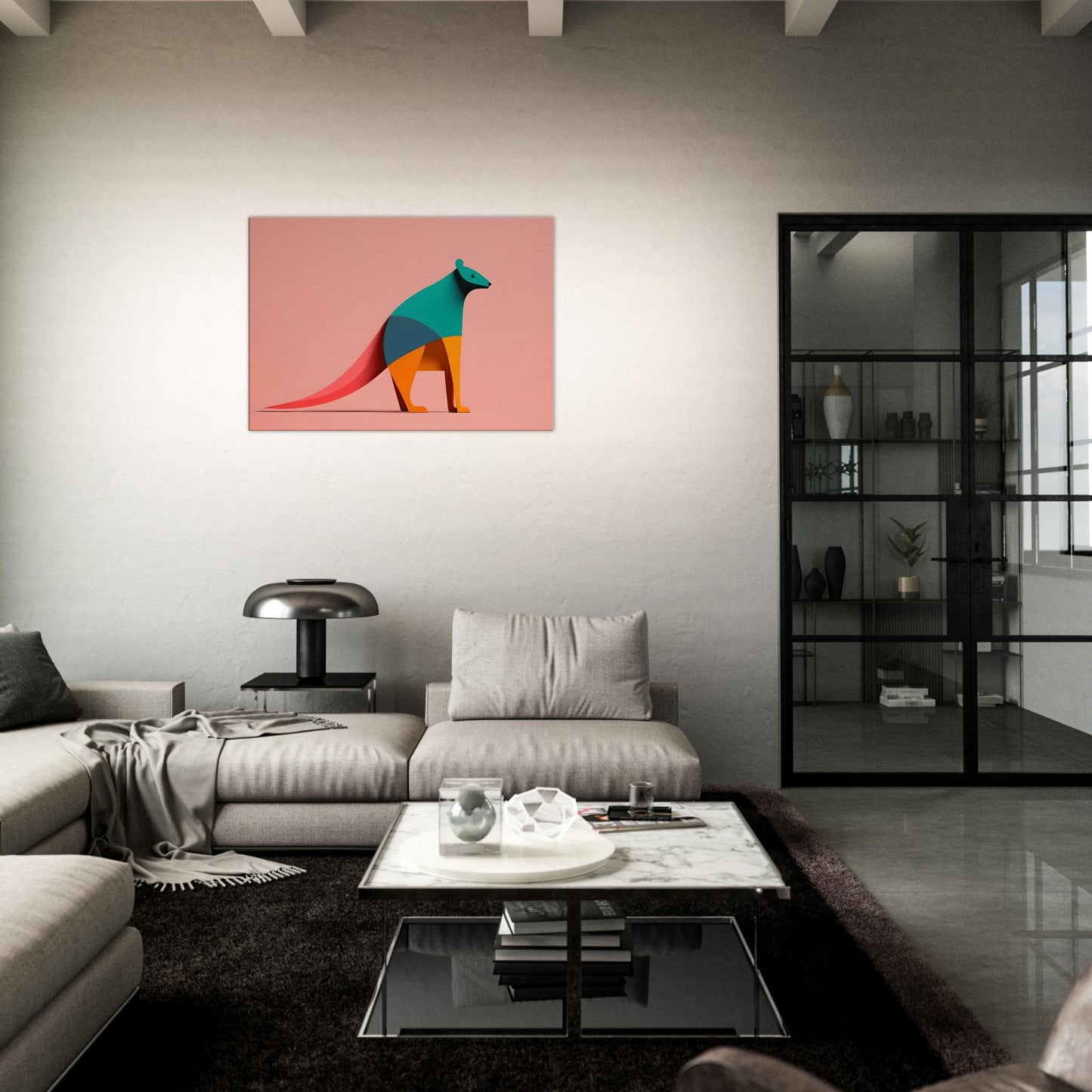 Kangaroo Spirit - Vibrant Minimalist Abstract Wall Art