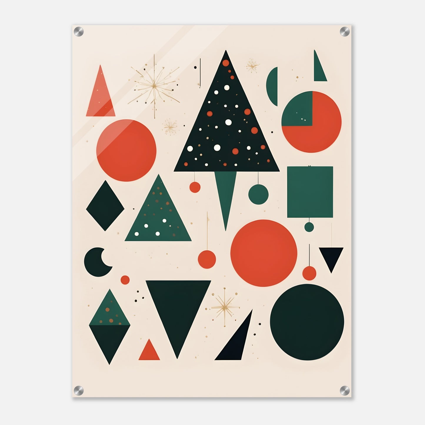 Whimsical Christmas Shapes - Abstract Minimalist Wall Art