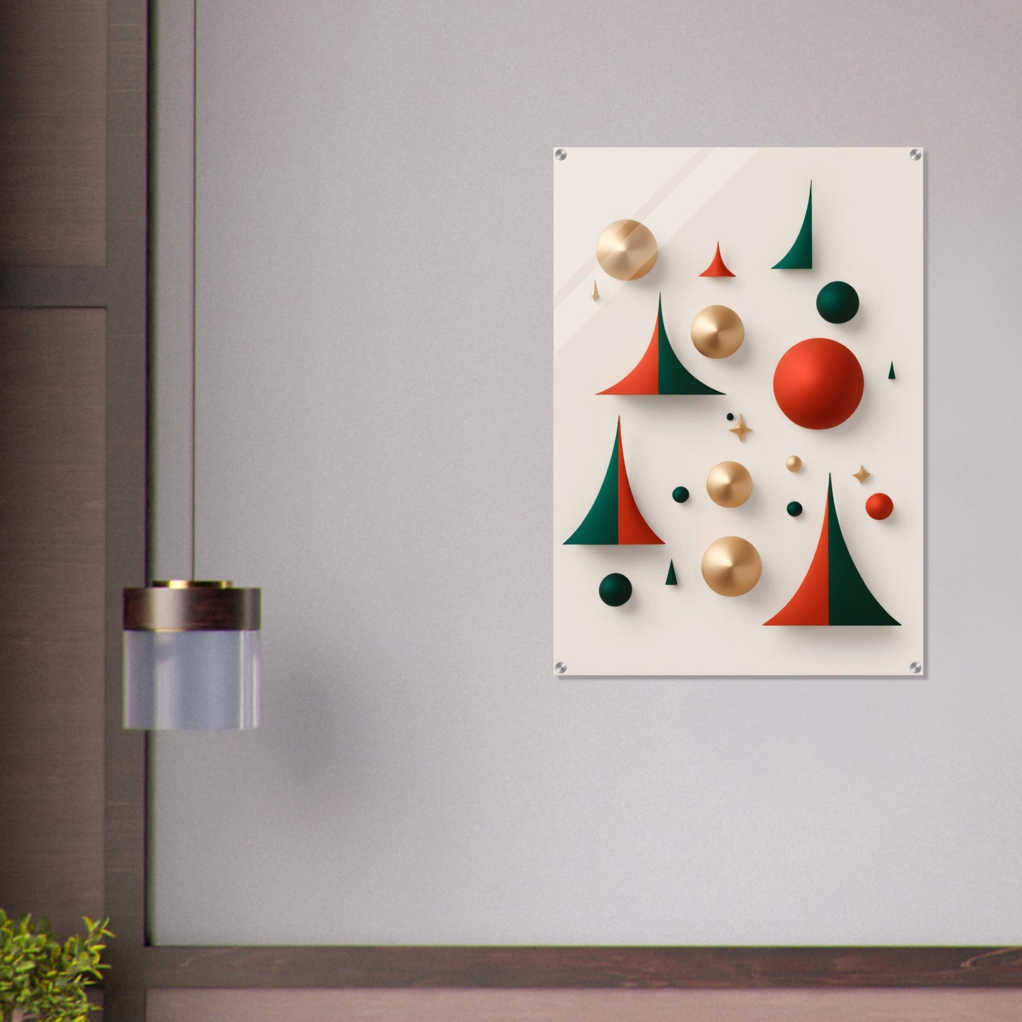 Geometric Delight - Minimalist Christmas Acrylic Print Art