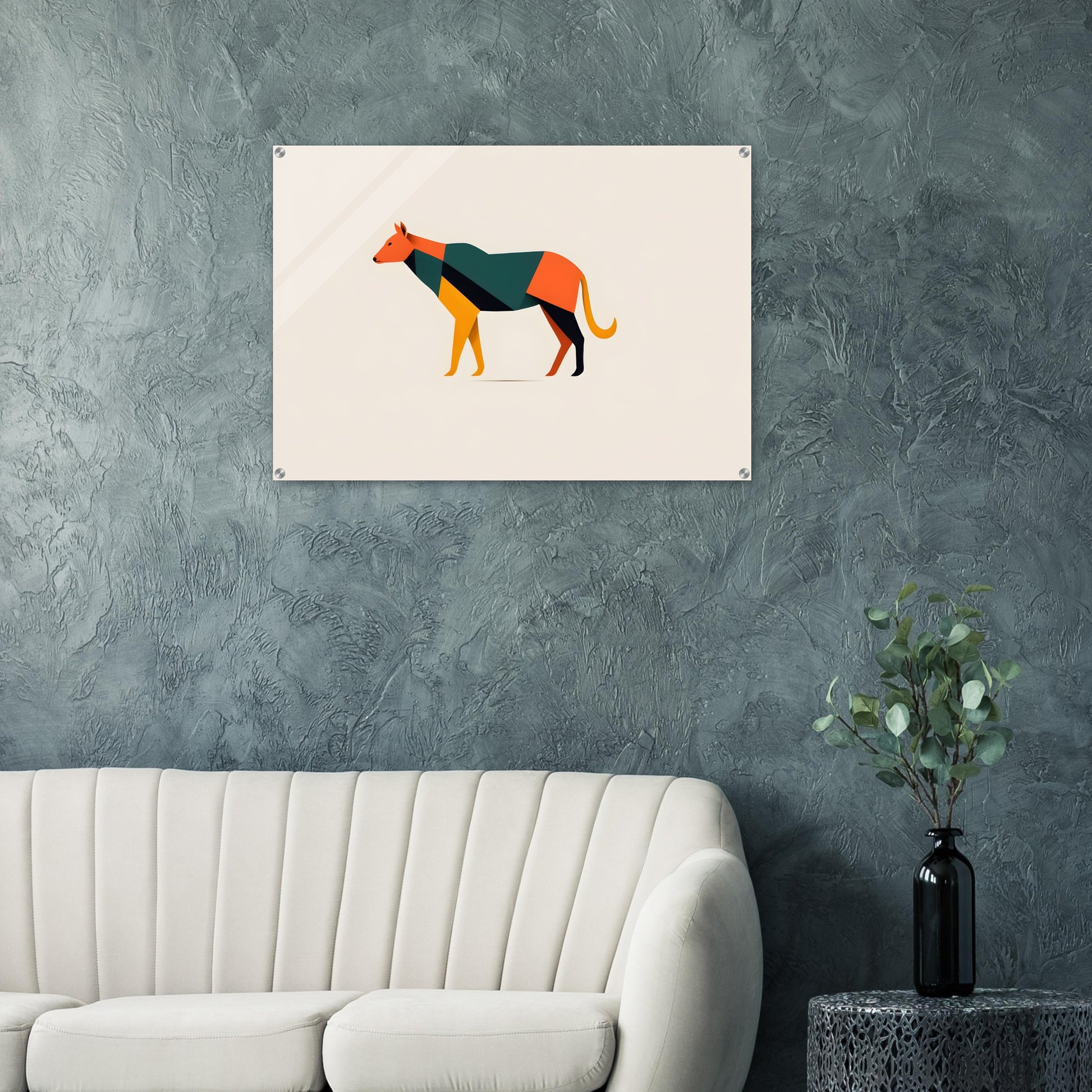 Geometric Hound - Minimalist Abstract Acrylic Art Print