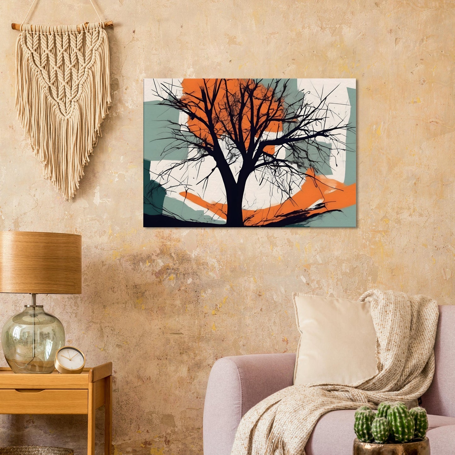 Ethereal Reflection - Minimalist Abstract Tree Art for Modern Decor