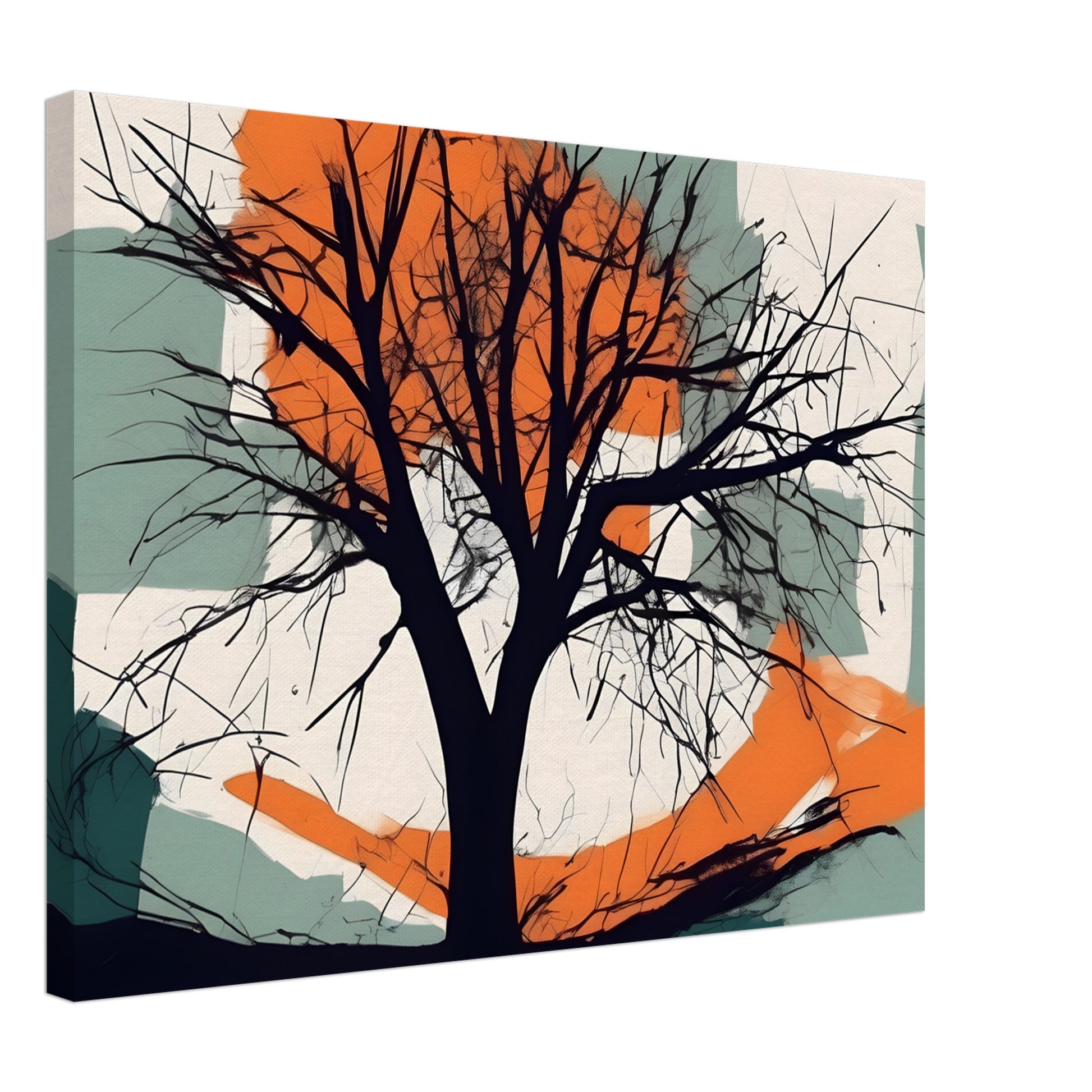 Ethereal Reflection - Minimalist Abstract Tree Art for Modern Decor