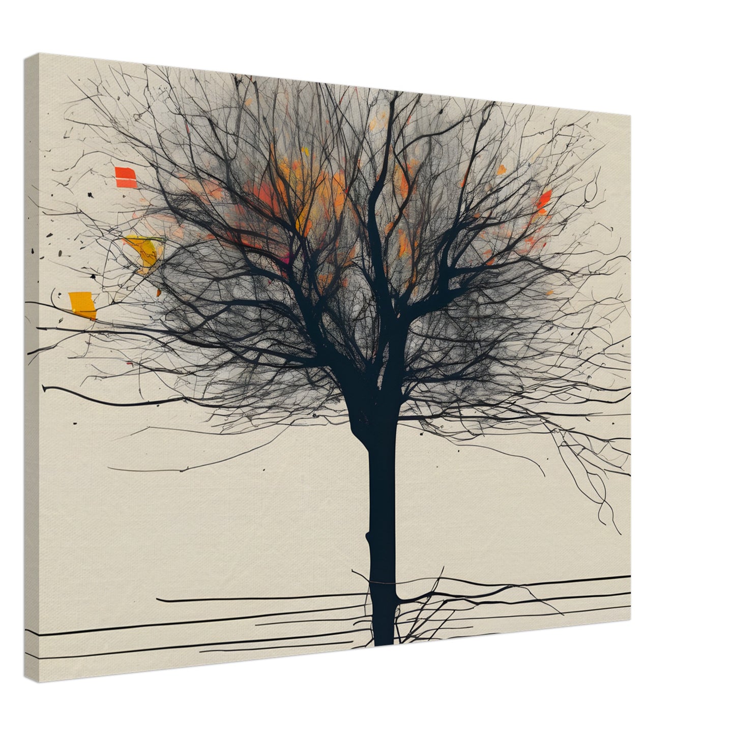 Whimsical Tree Canvas Print - Minimalist Abstract Art