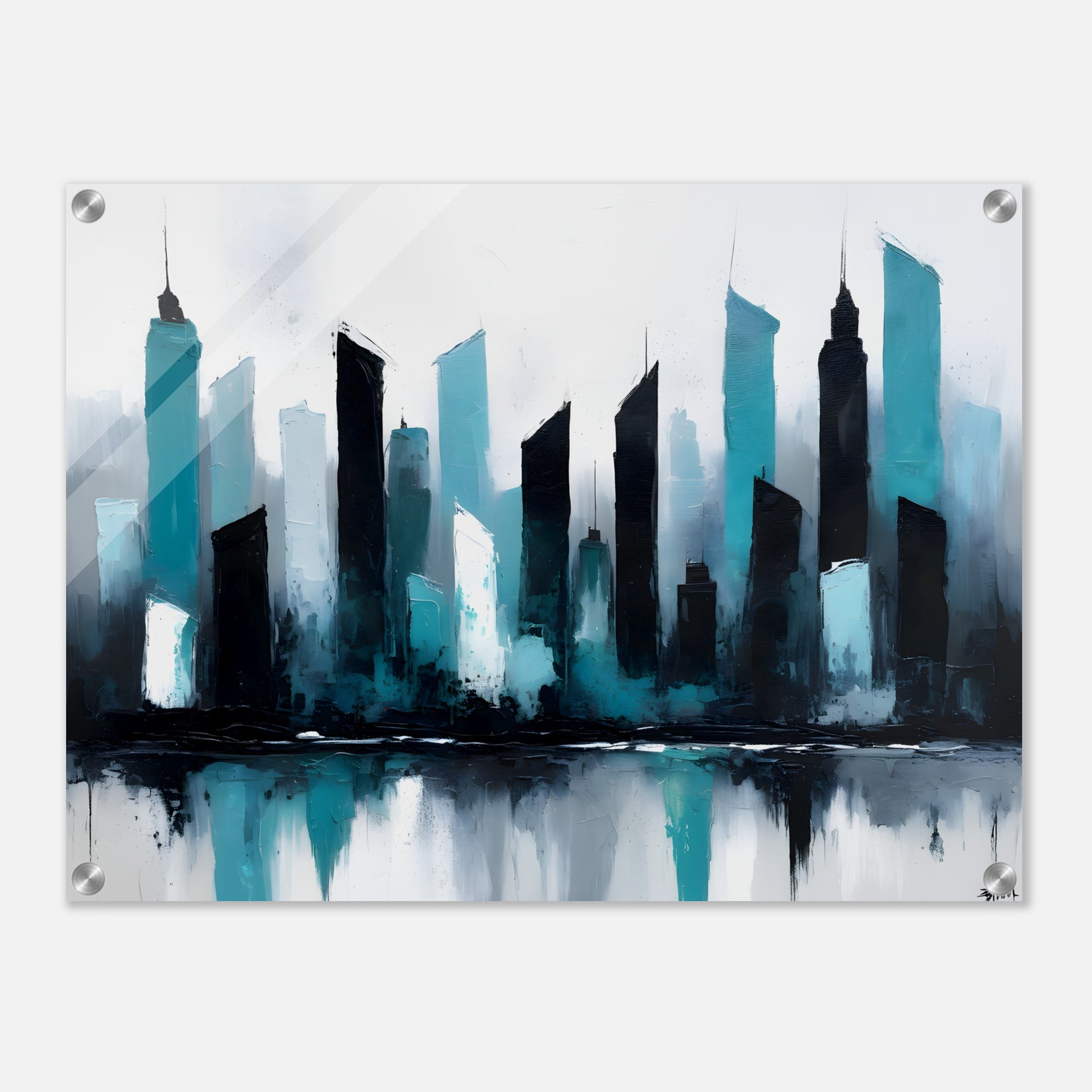 Chic Skyline Acrylic Wall Art - Modern Urban Design