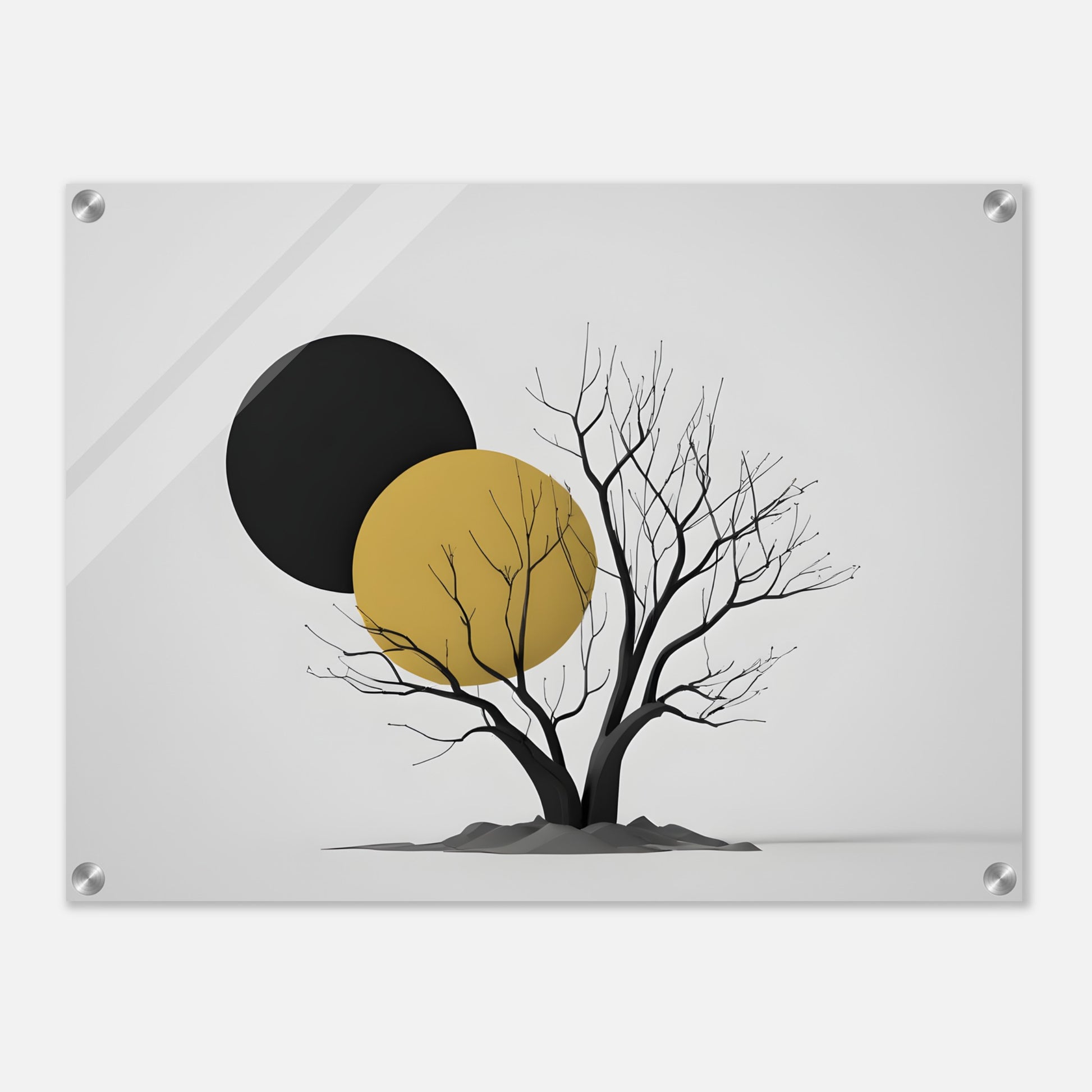 Minimalist Abstract Tree Wall Art Acrylic Print - Modern Home Decor