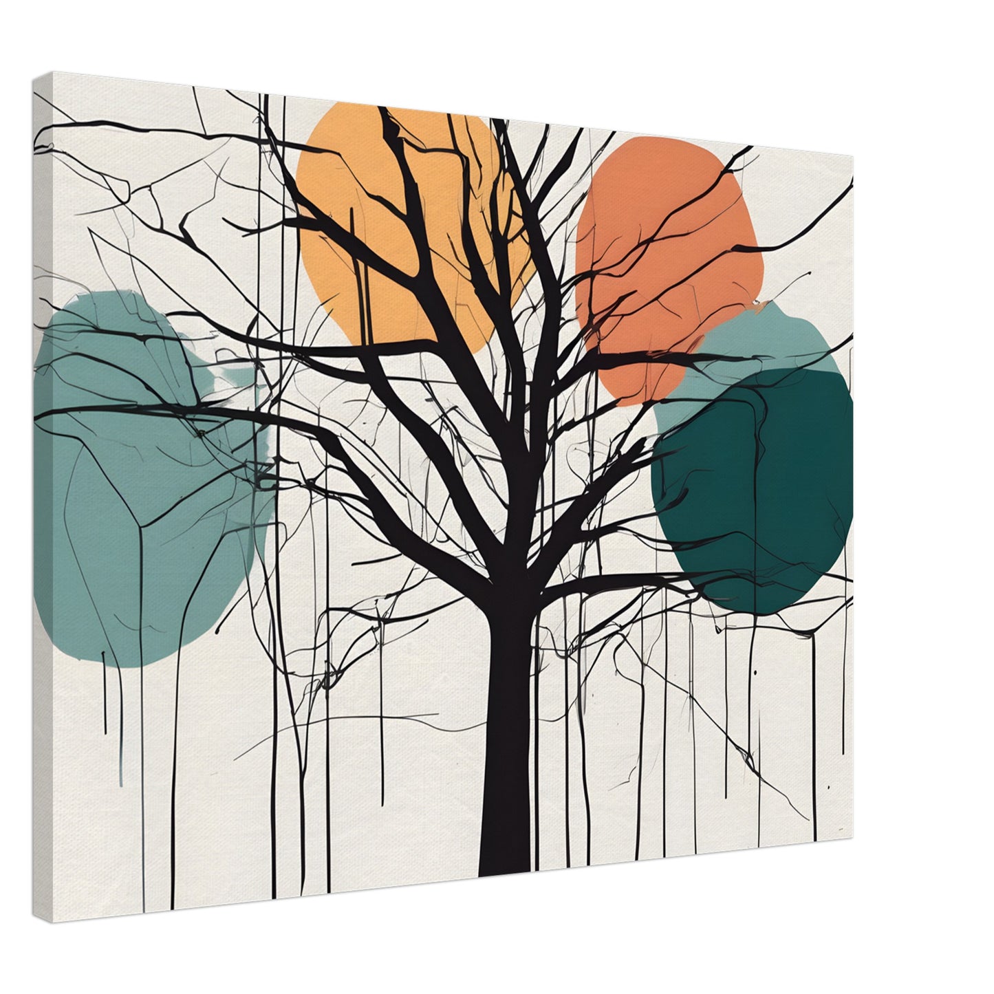 Whimsical Tree - Minimalist Abstract Canvas Art for Modern Spaces