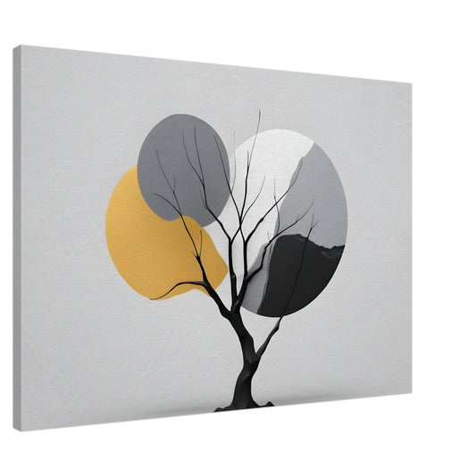 Minimalist Abstract Wall Art: Elegant Tree and Circles Print