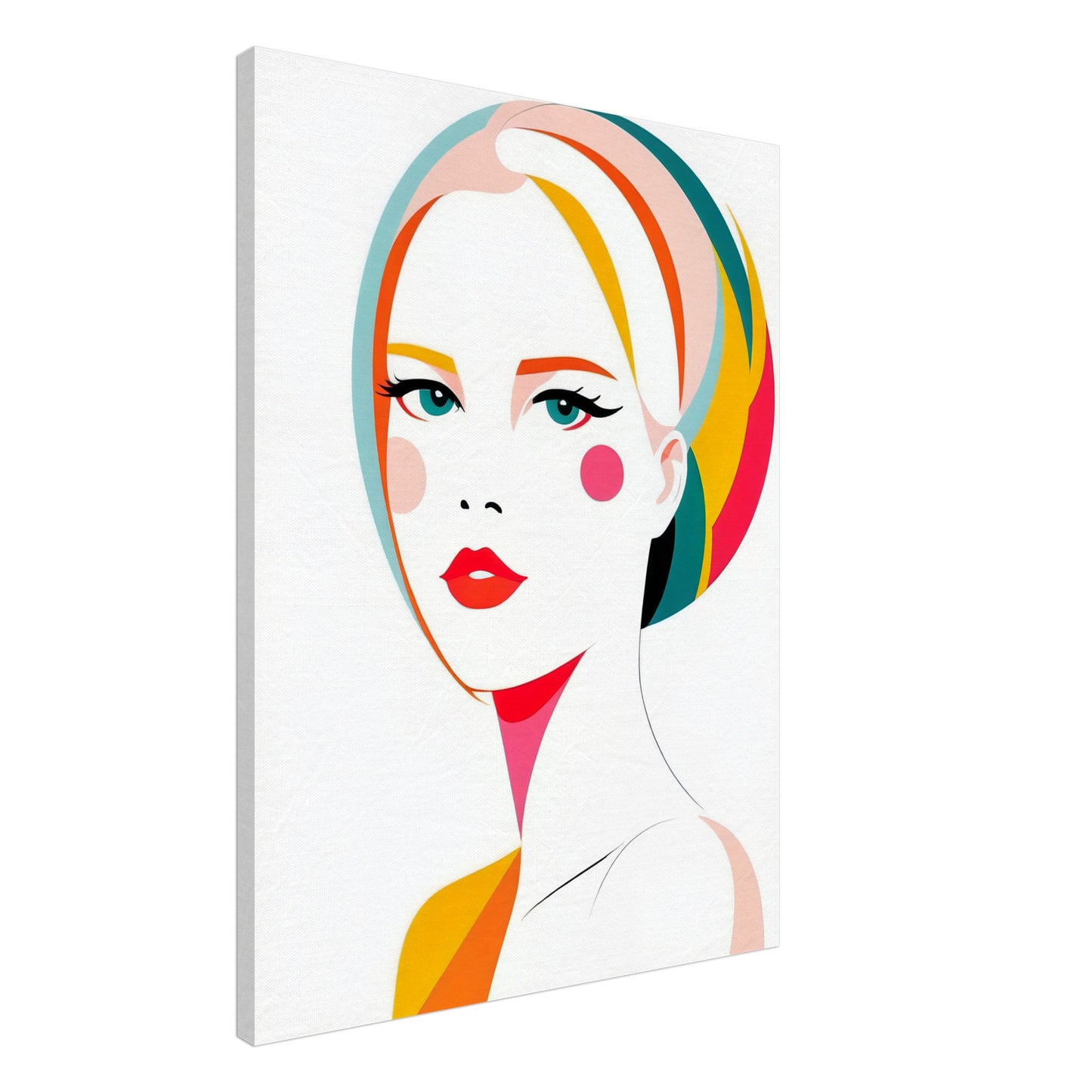 Vibrant Muse - Modern Abstract Female Portrait Canvas Print