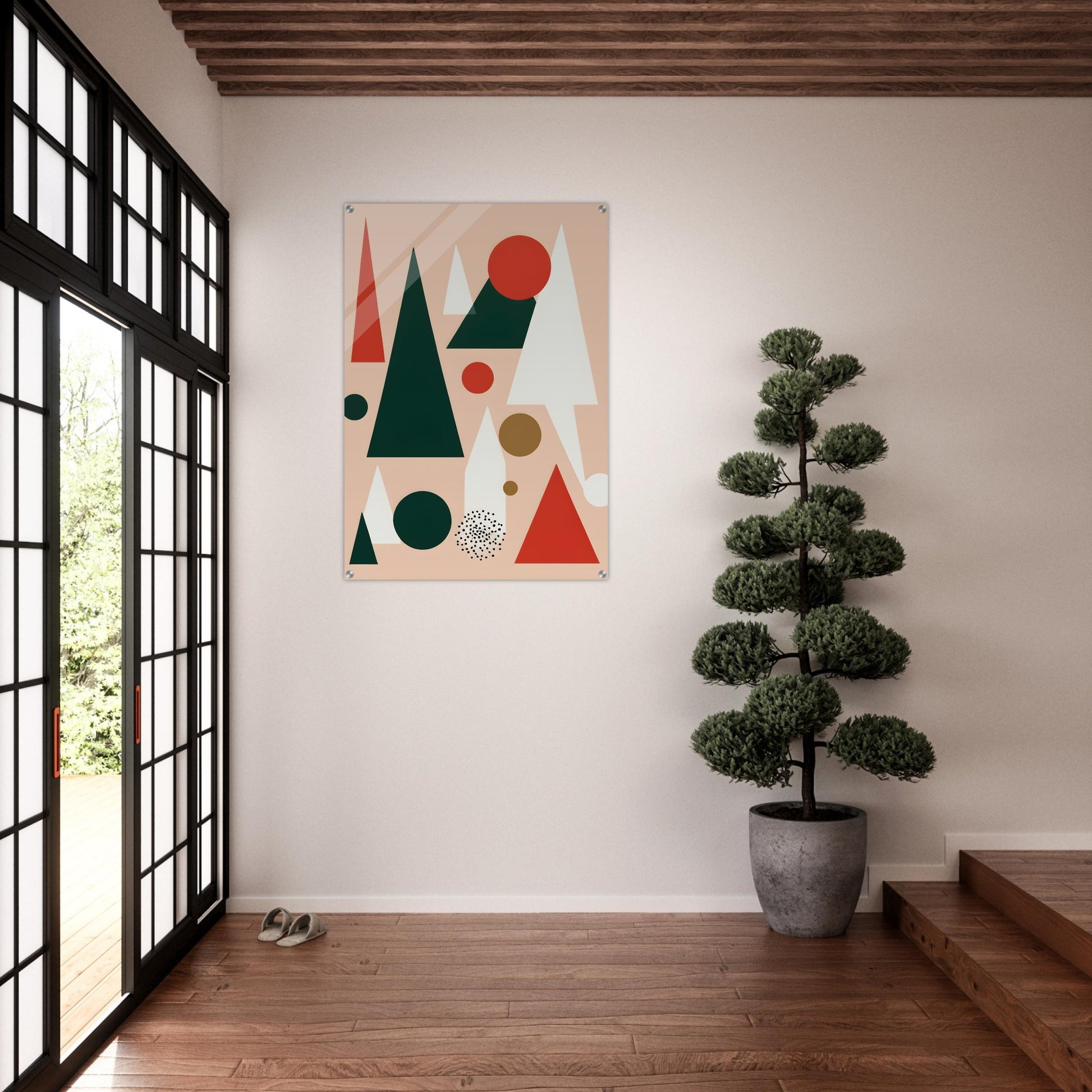 Joyful Geometry - Minimalist Christmas Acrylic Wall Art